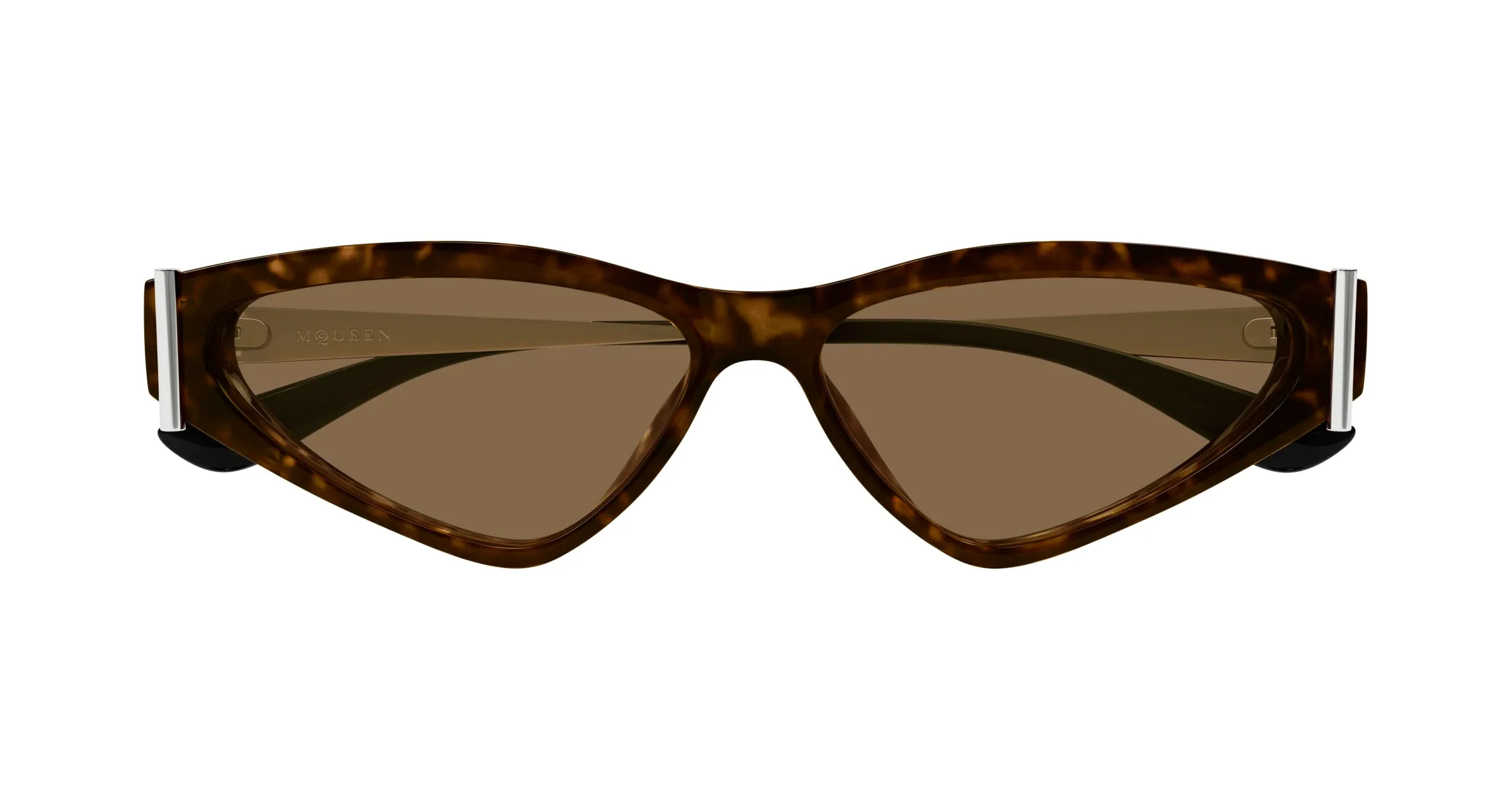 Alexander McQueen AM0493S 002 Occhiali da sole Acetato Havana Marrone Geometrica - immagine 2