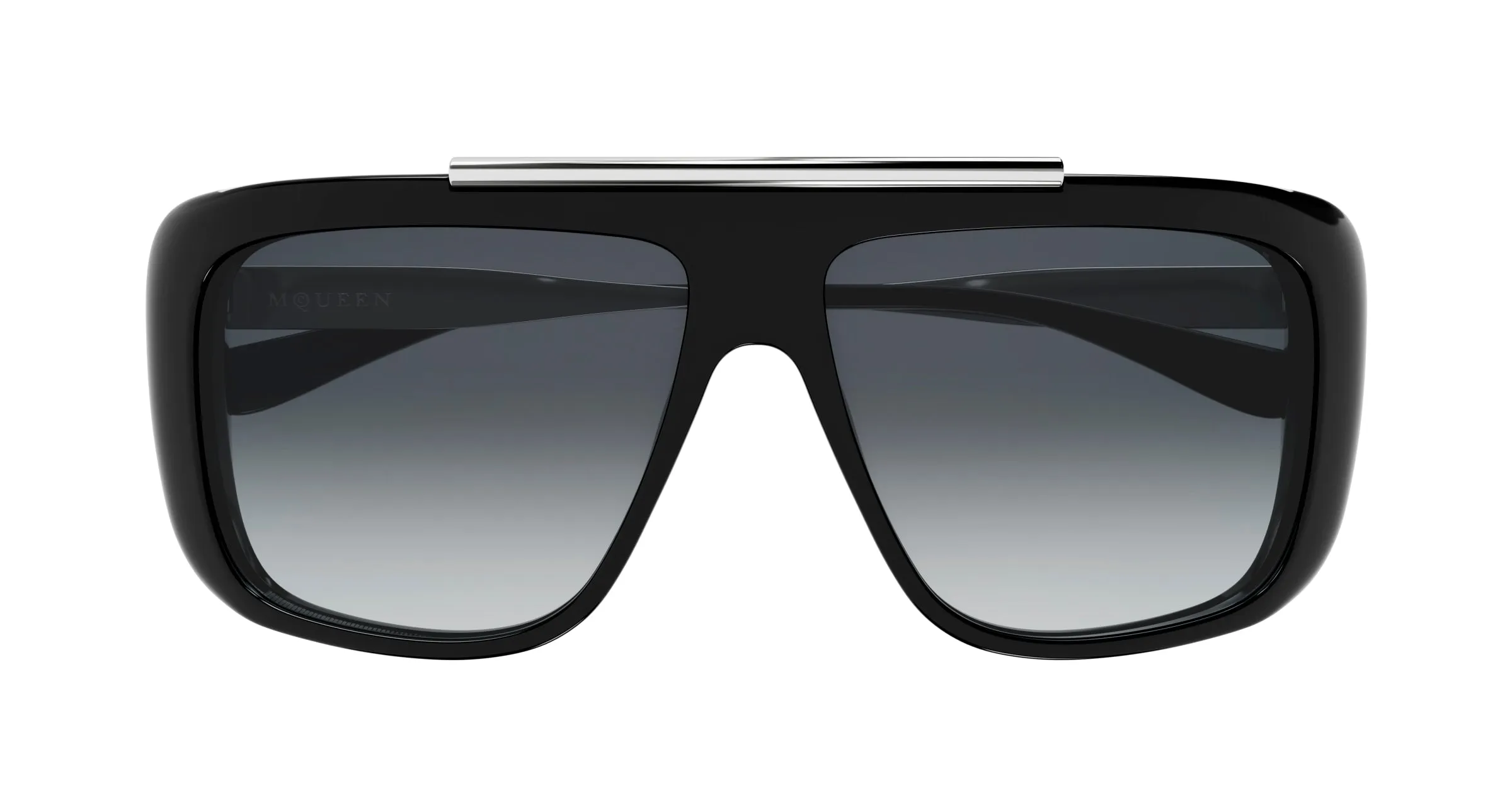 Alexander McQueen AM0492S 001 Occhiali da sole Acetato Nero Grigio Pilot - immagine 2
