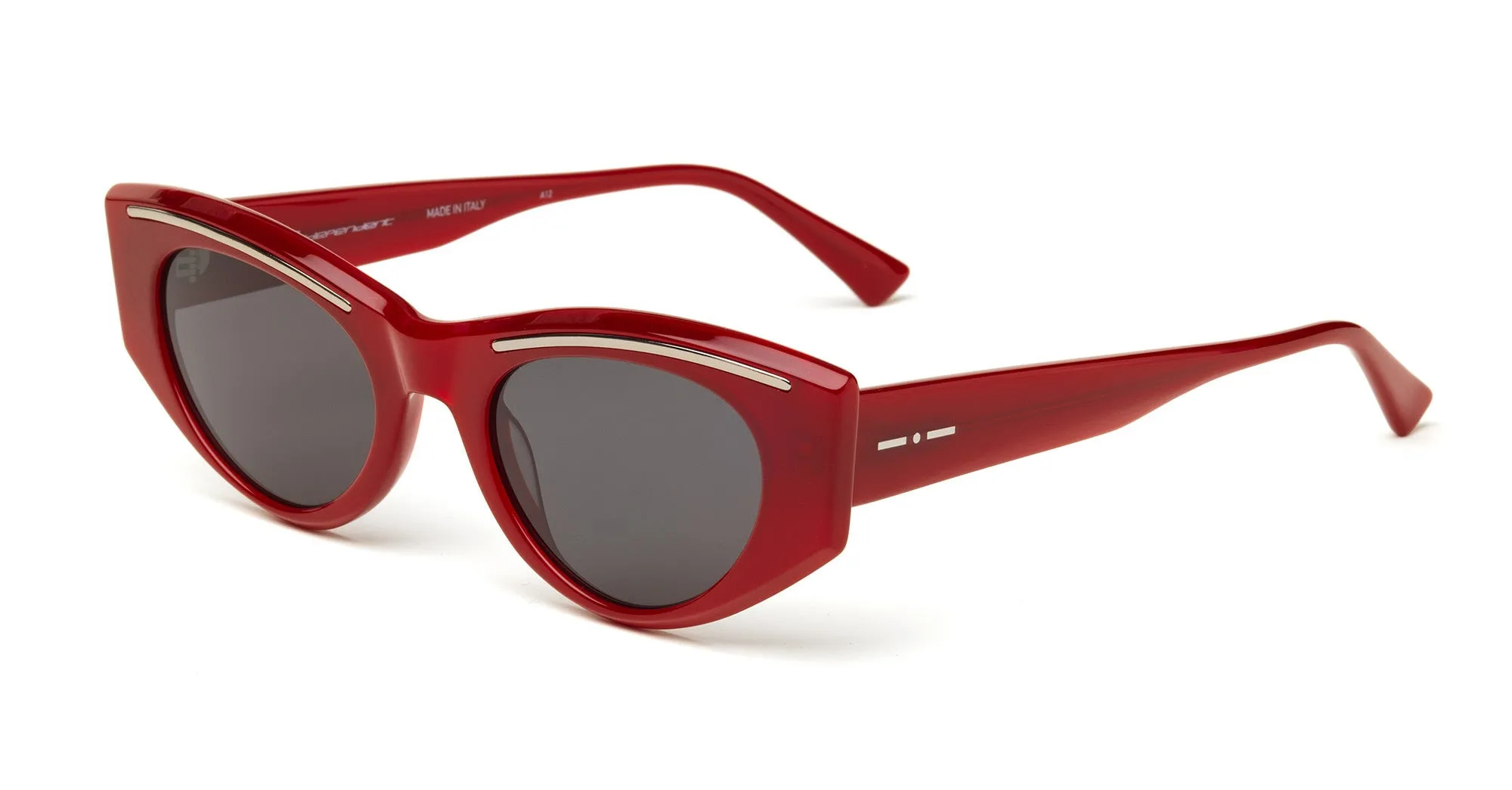 Italia Independent Donna AUDREY 0820 057.GLS Occhiali da sole outlet Acetato Bordeaux Grigio Cat Eye Antiriflesso - immagine 1