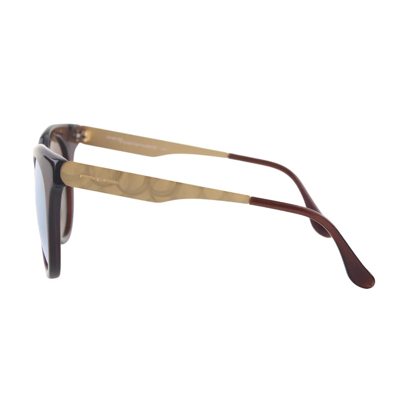Italia Independent Donna I-LIGHT METAL 0801 044.ACE Occhiali da sole outlet Acetato Marrone Marrone Rotonda - immagine 3