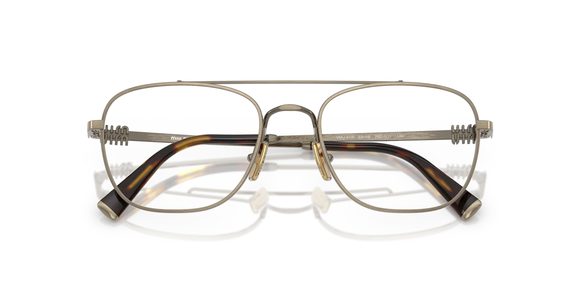 Miu Miu MU 51WV 26C1O1 Montature da vista Metallo Oro Squadrata Normale - immagine 2