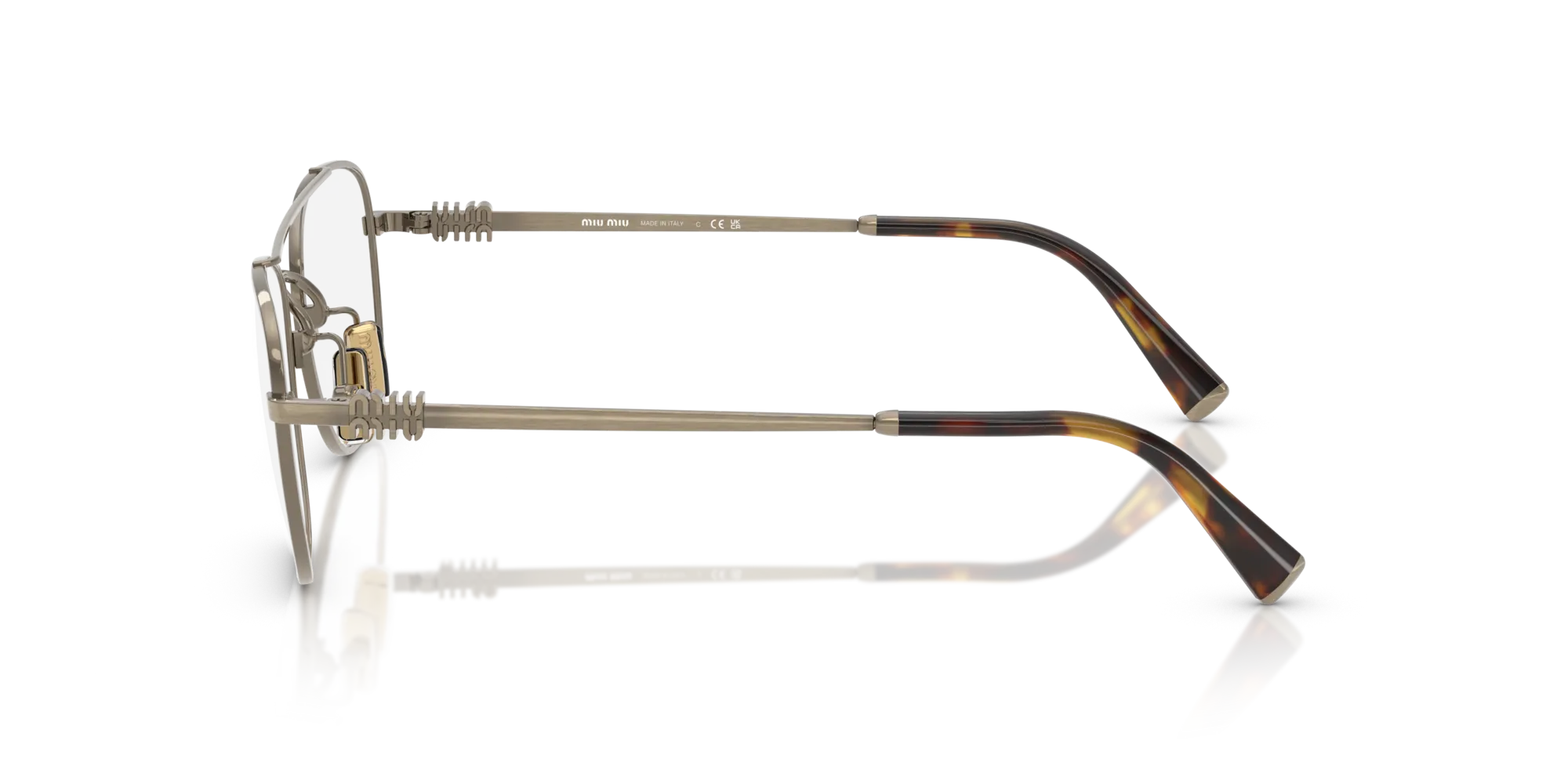 Miu Miu MU 51WV 26C1O1 Montature da vista Metallo Oro Squadrata Normale - immagine 4