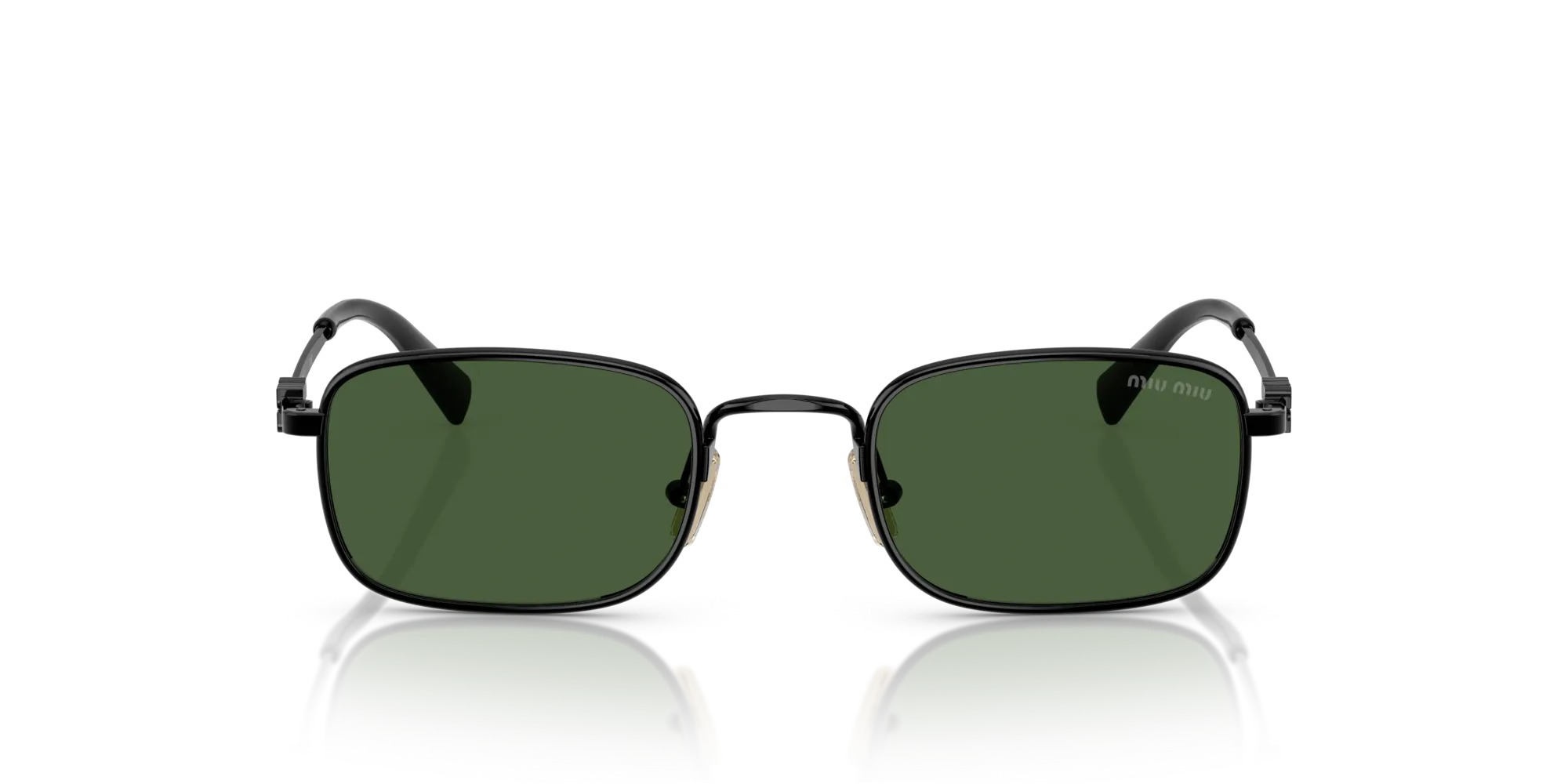 Miu Miu MU A53S 1AB1I0 Occhiali da sole Metallo Nero Verde Squadrata Normale - immagine 3