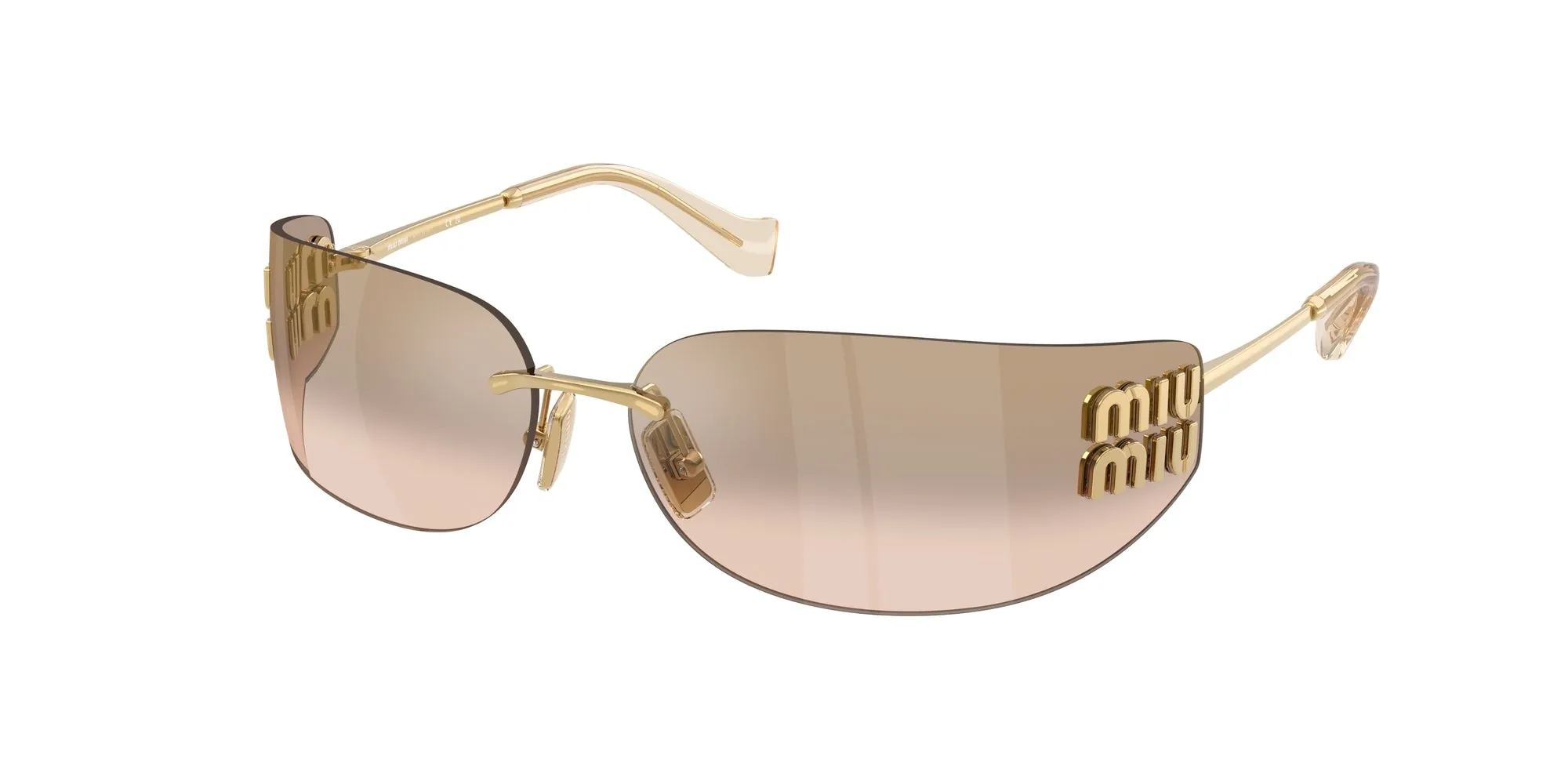 Miu Miu MU A51S 5AK20P Occhiali da sole Metallo Oro Rame Squadrata Normale Specchiato - immagine 1