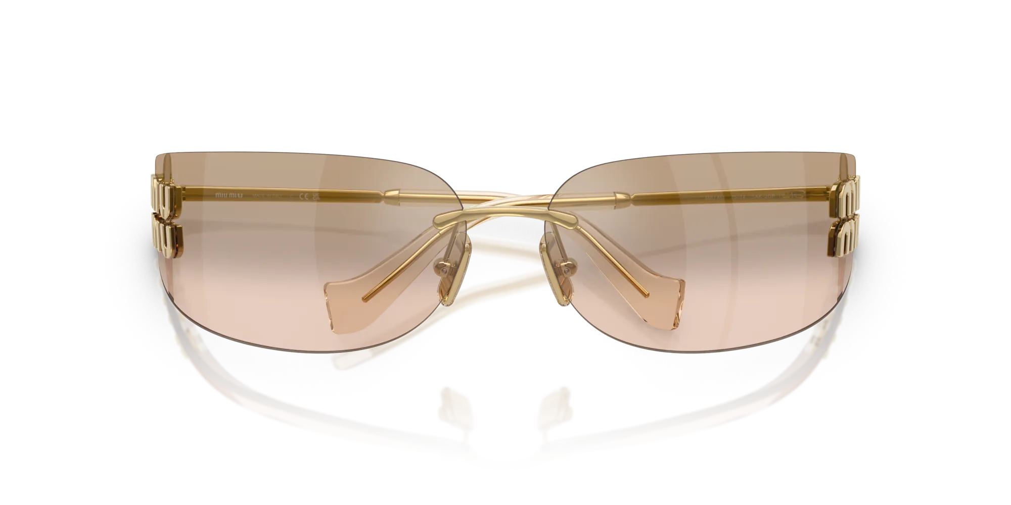 Miu Miu MU A51S 5AK20P Occhiali da sole Metallo Oro Rame Squadrata Normale Specchiato - immagine 2