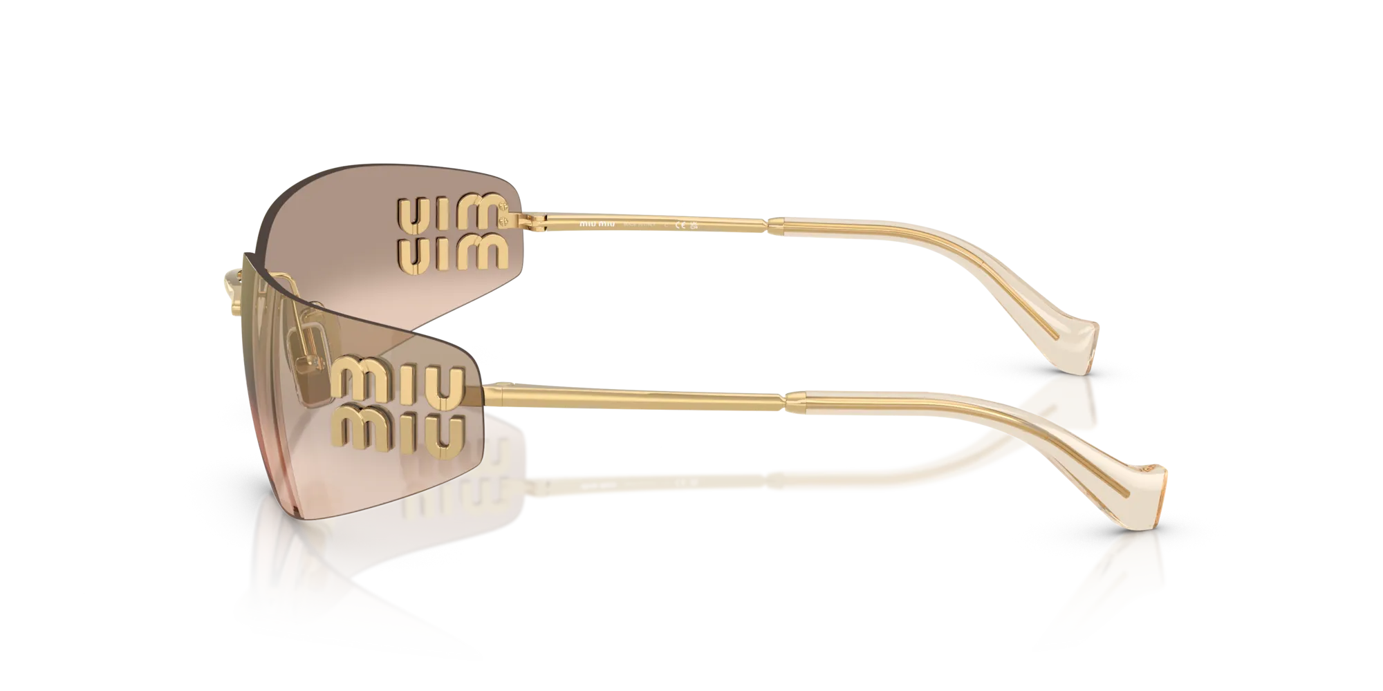 Miu Miu MU A51S 5AK20P Occhiali da sole Metallo Oro Rame Squadrata Normale Specchiato - immagine 4