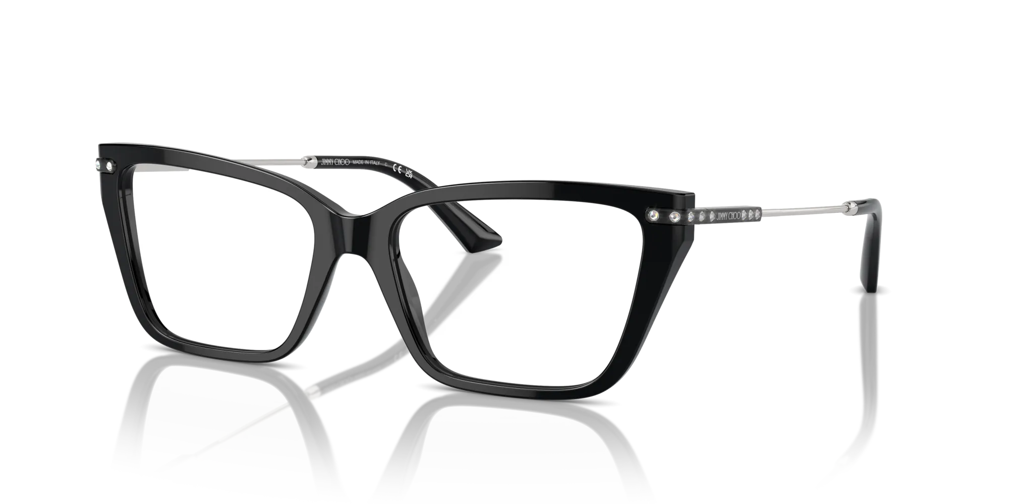 Jimmy Choo JC3002B 5017 Montature da vista Acetato Nero Cat Eye - immagine 4