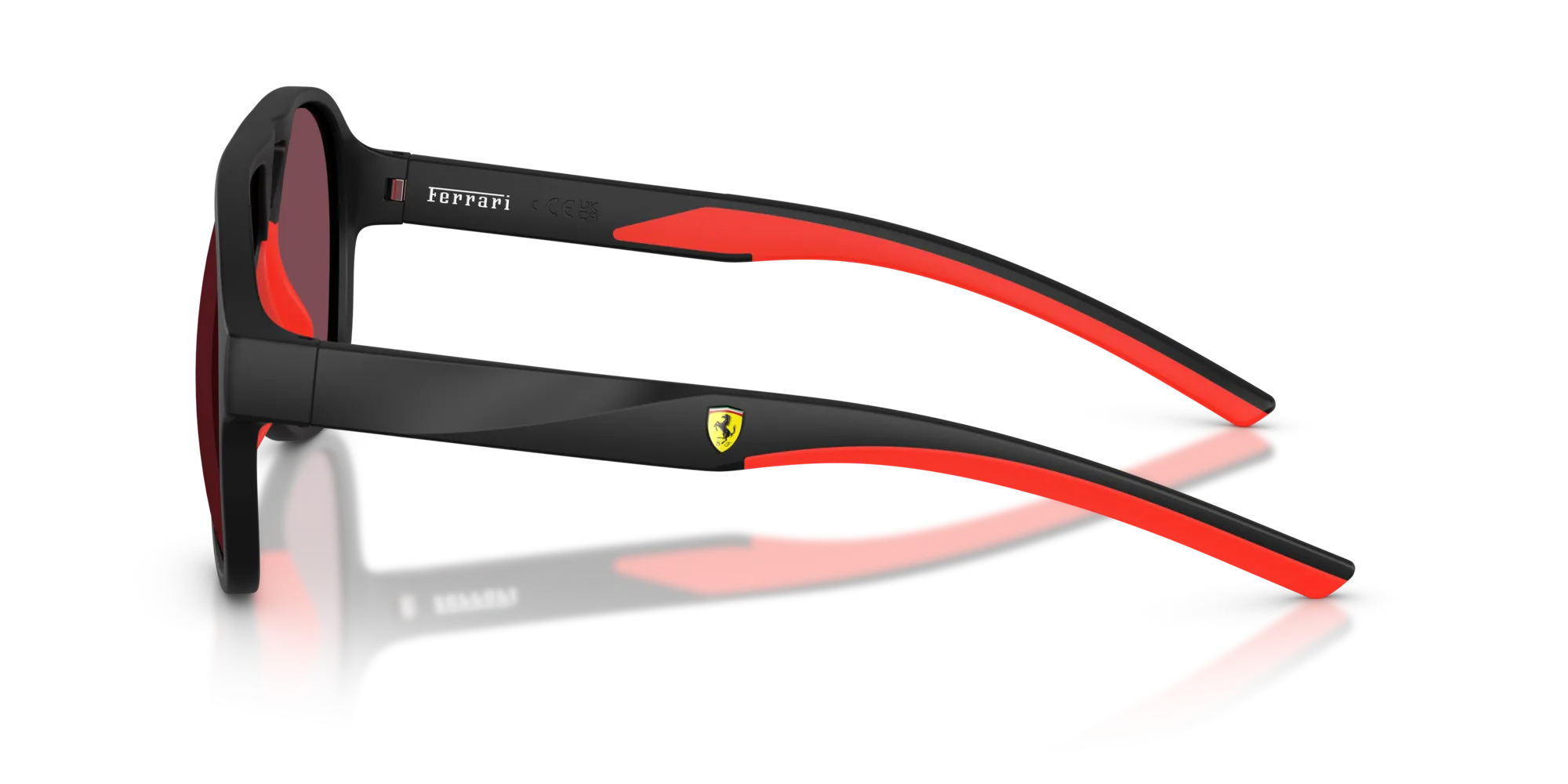Ferrari Scuderia FZ6014U 504/1E Occhiali da sole Iniettato Nero Rosso Pilot Normale - immagine 4