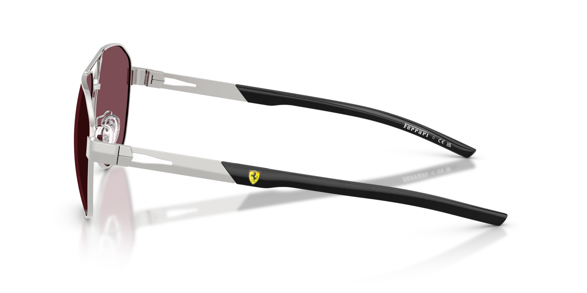 Ferrari Scuderia FZ5004D 103/1E Occhiali da sole Metallo Argento Rosso Geometrica Normale - immagine 4