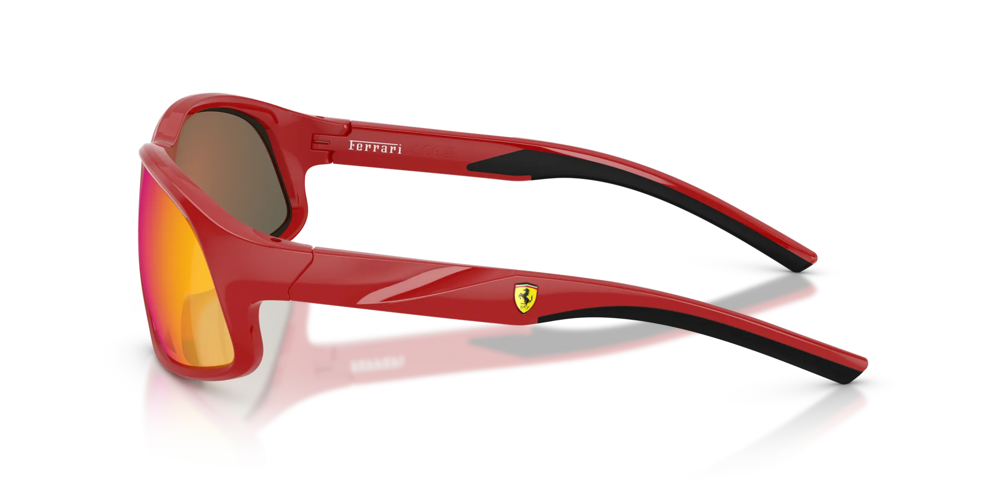 Ferrari Scuderia FZ6016U 526/6Q Occhiali da sole Iniettato Rosso Rosso Geometrica Normale Specchiato - immagine 4