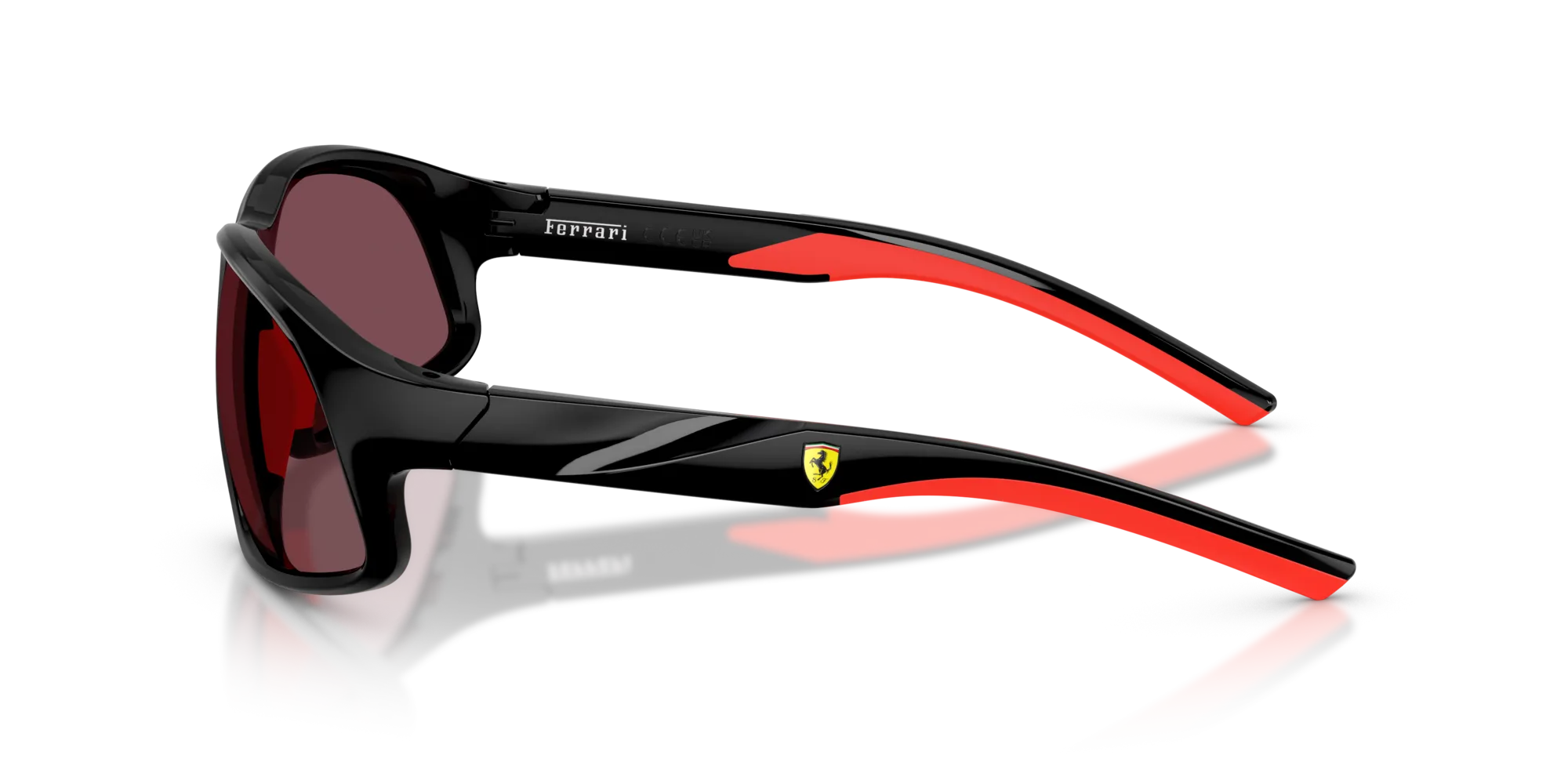 Ferrari Scuderia FZ6016U 501/1E Occhiali da sole Iniettato Nero Rosso Geometrica Normale - immagine 4
