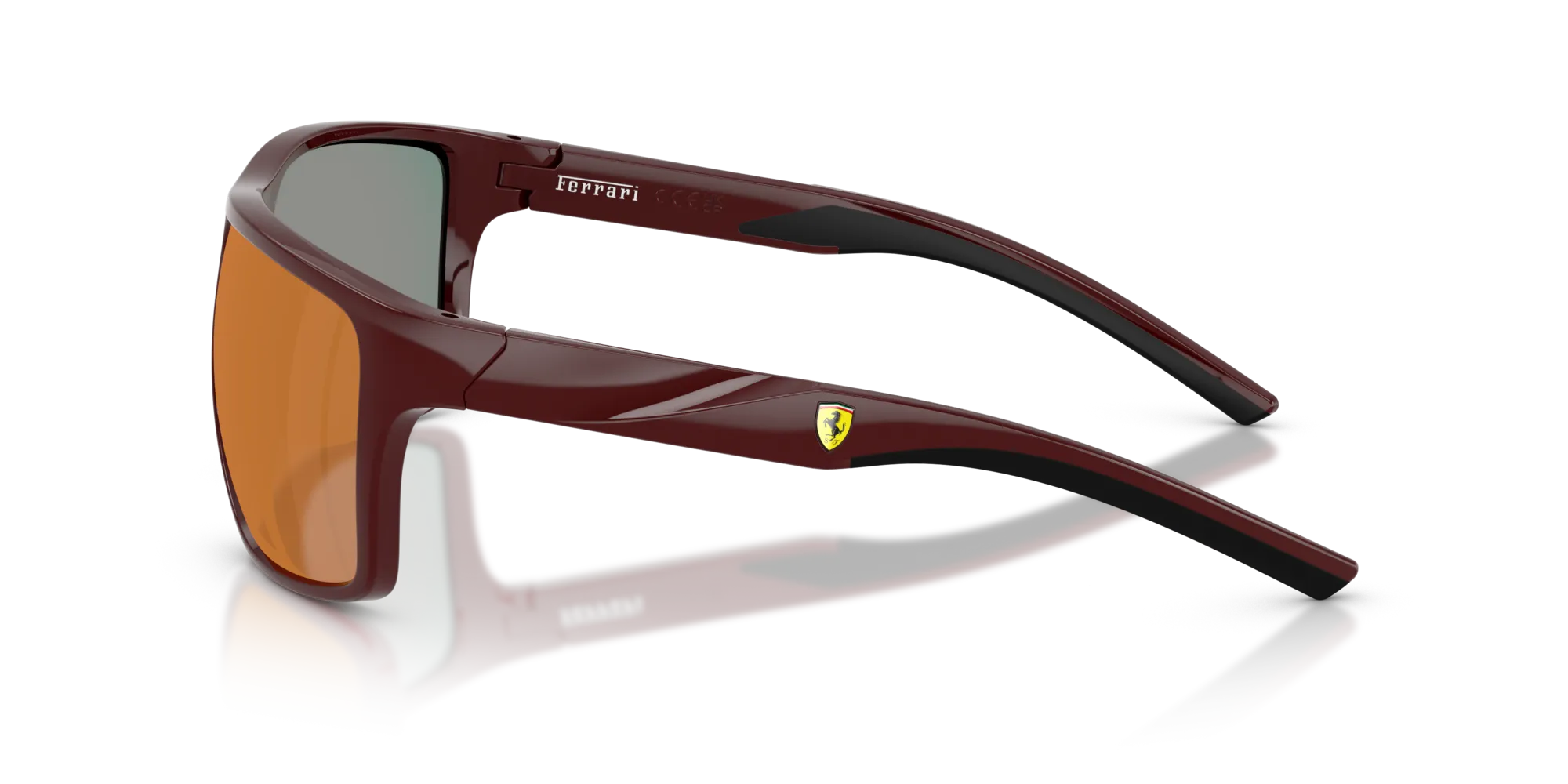 Ferrari Scuderia FZ6015U 525/6P Occhiali da sole Iniettato Bordeaux Nero Pillow Normale Specchiato - immagine 4