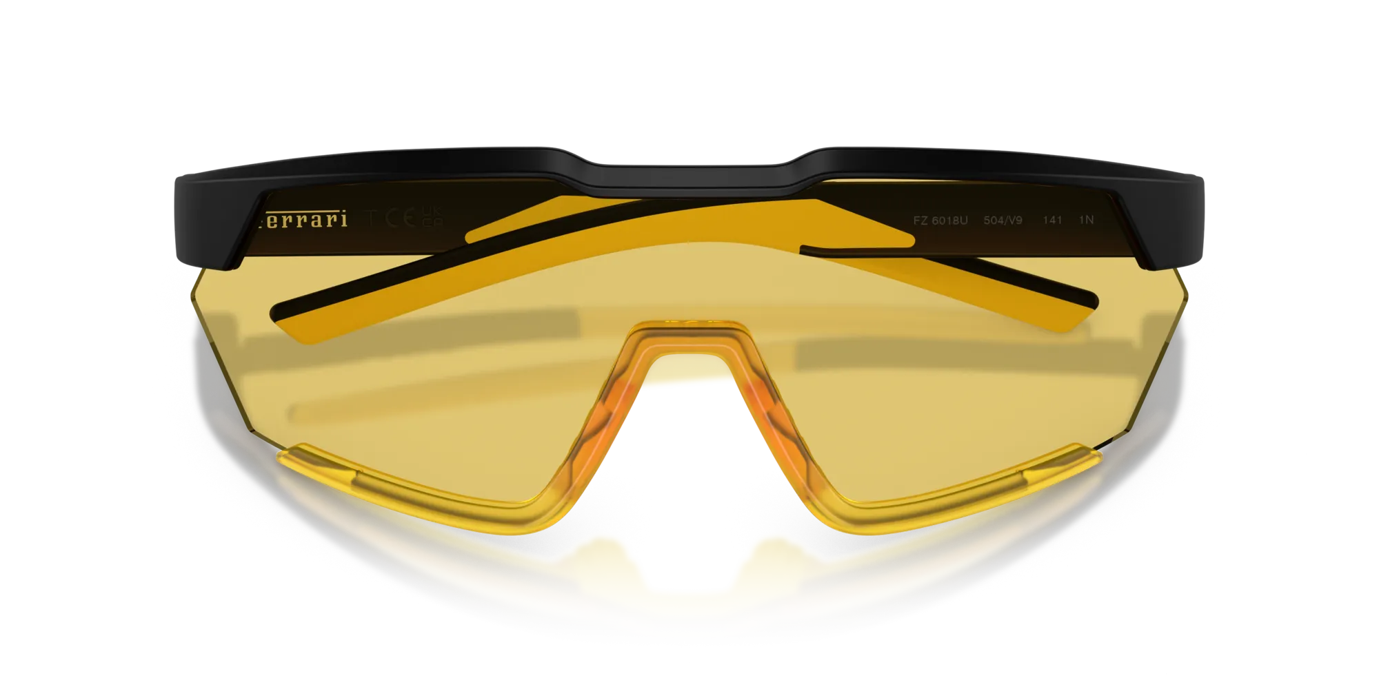 Ferrari Scuderia FZ6018U 504/V9 Occhiali da sole Iniettato Nero Giallo Geometrica Normale - immagine 2