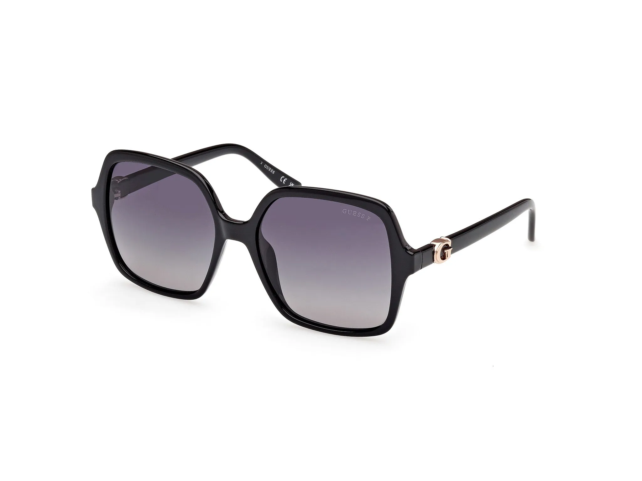 Guess GU00190 01D Occhiali da sole Iniettato Nero Fumo Squadrata Polarizzata Sfumato - immagine 1