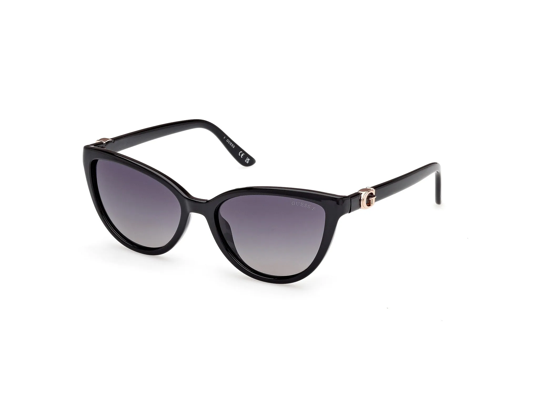 Guess GU00189 01D Occhiali da sole Iniettato Nero Fumo Cat Eye Polarizzata - immagine 1