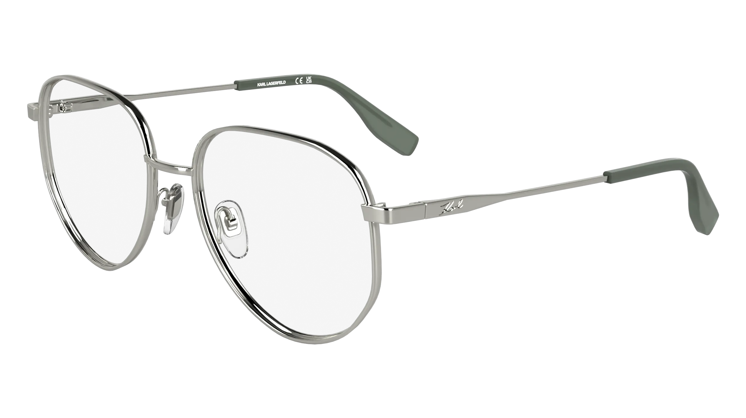 Karl Lagerfeld KL361 040 Montature da vista Metallo Argento Pilot Normale - immagine 1