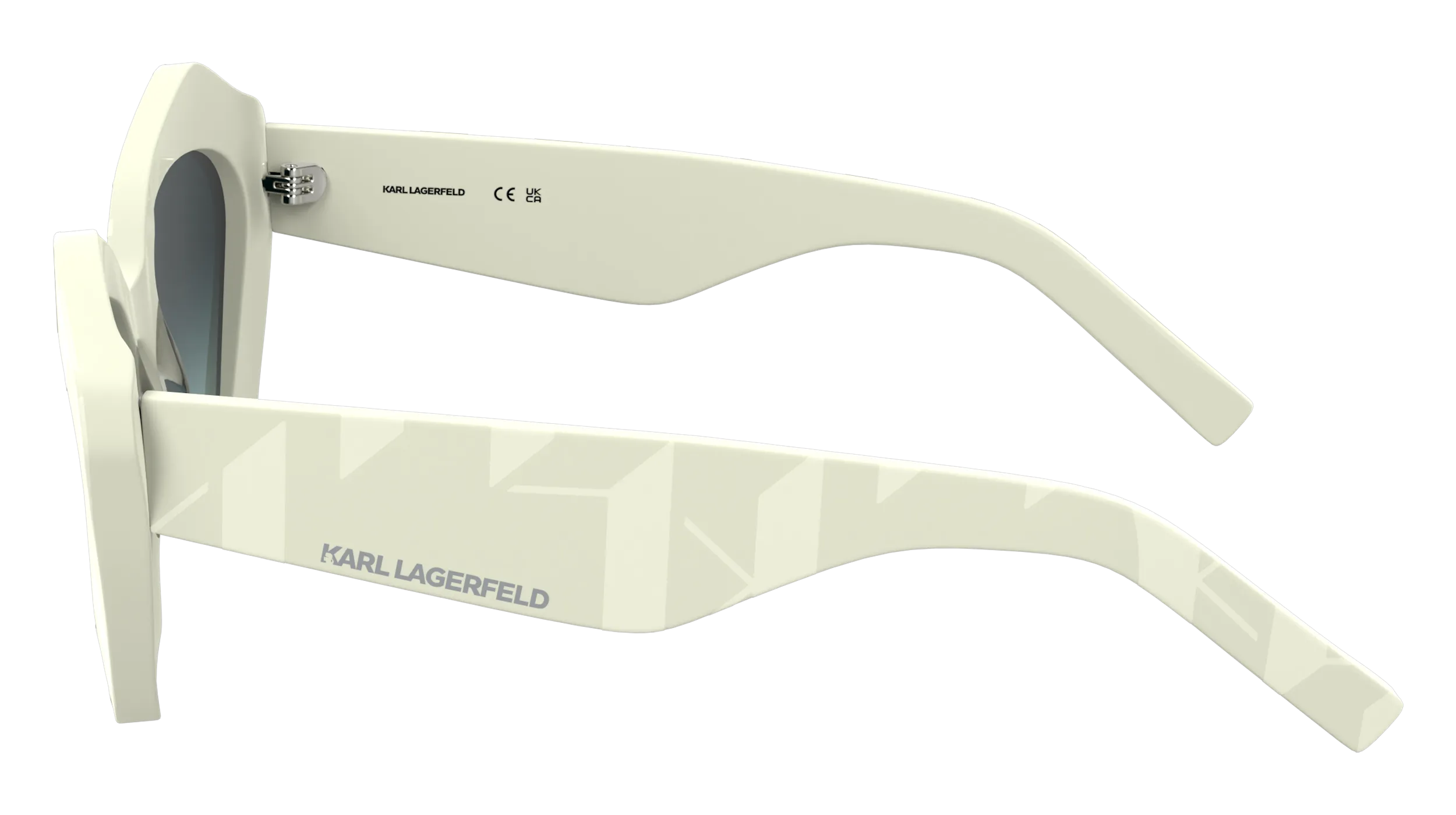 Karl Lagerfeld KL6199S 105 Occhiali da sole Acetato Bianco Squadrata Normale - immagine 3