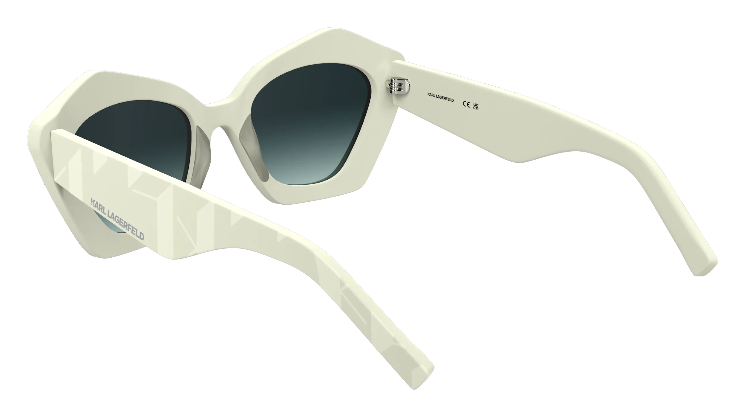 Karl Lagerfeld KL6199S 105 Occhiali da sole Acetato Bianco Squadrata Normale - immagine 4
