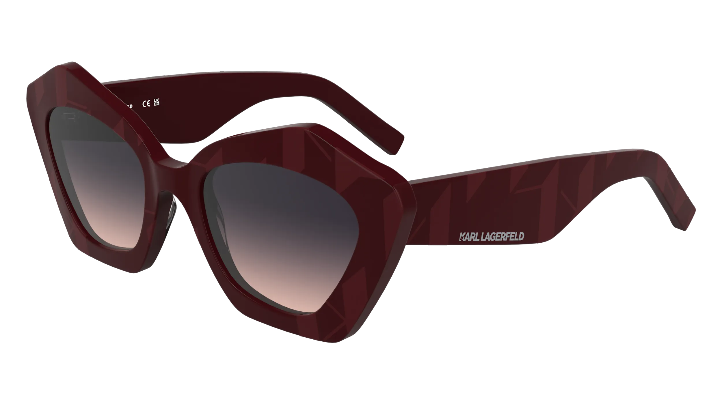 Karl Lagerfeld KL6199S 601 Occhiali da sole Acetato Bordeaux Rosa Squadrata Normale - immagine 1