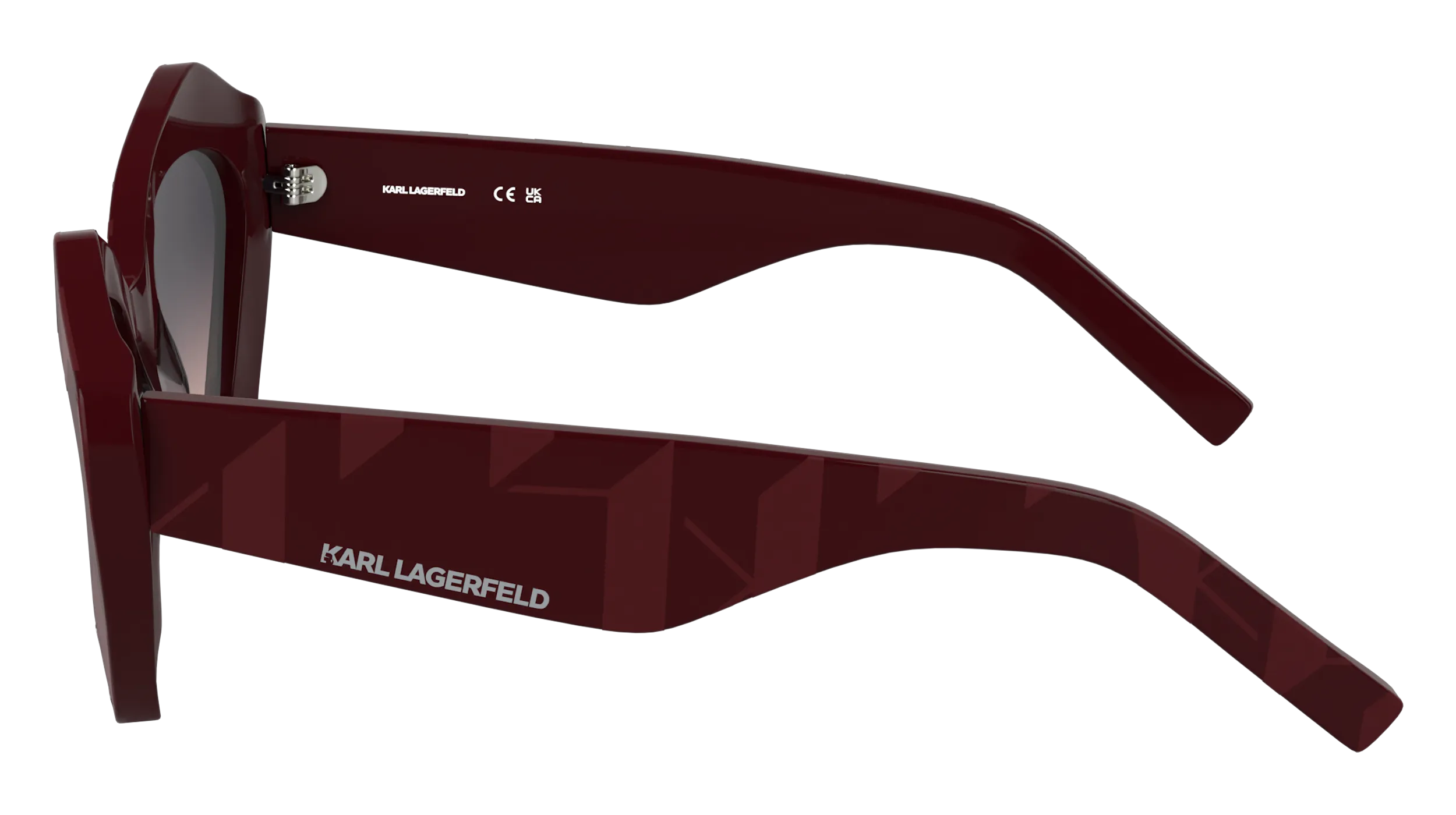 Karl Lagerfeld KL6199S 601 Occhiali da sole Acetato Bordeaux Rosa Squadrata Normale - immagine 3