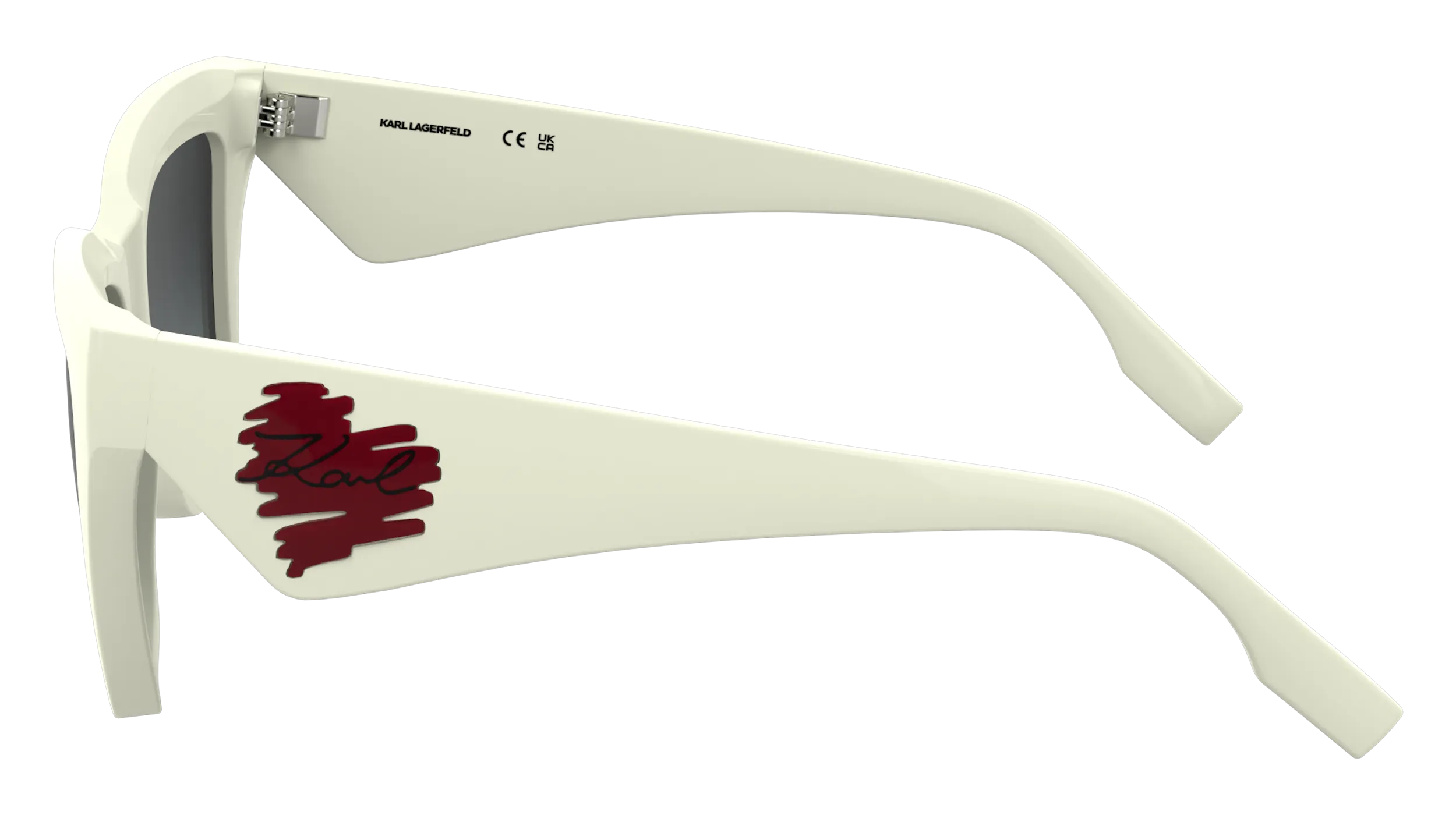 Karl Lagerfeld KL6184S 105 Occhiali da sole Iniettato Bianco Squadrata Normale - immagine 3