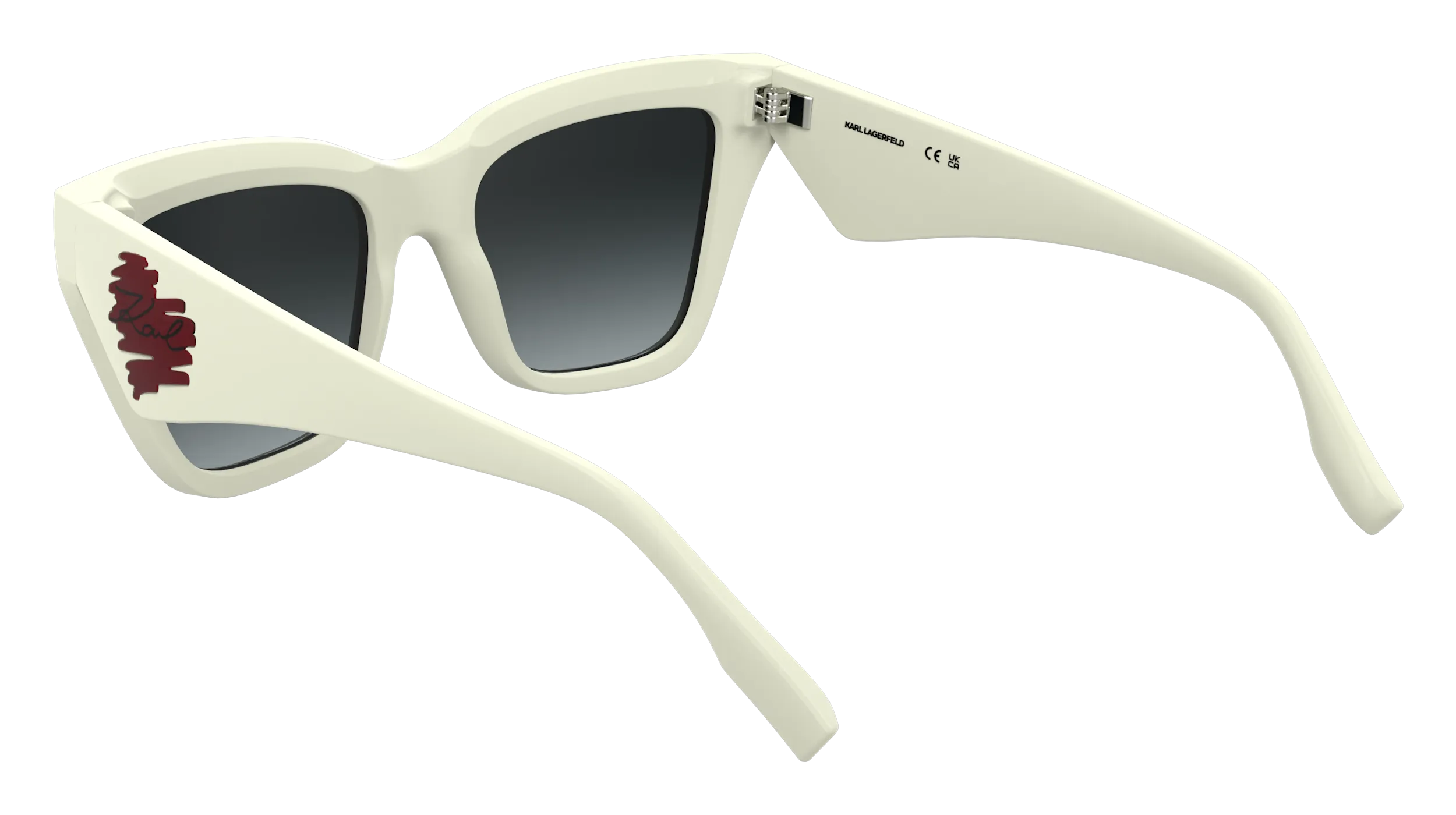 Karl Lagerfeld KL6184S 105 Occhiali da sole Iniettato Bianco Squadrata Normale - immagine 4
