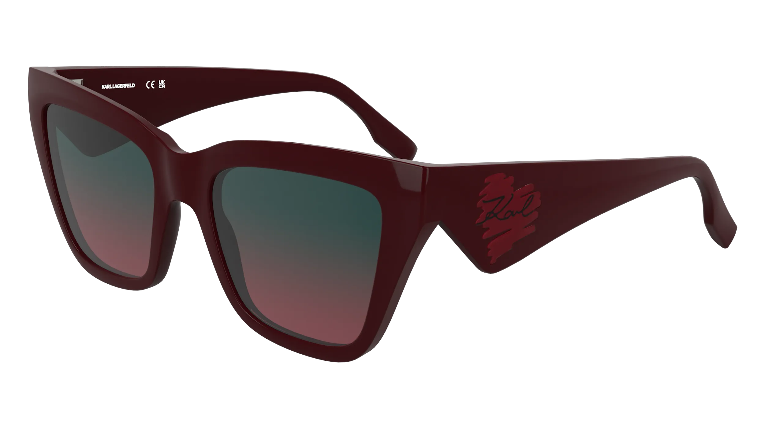 Karl Lagerfeld KL6184S 601 Occhiali da sole Iniettato Bordeaux Squadrata Normale - immagine 1