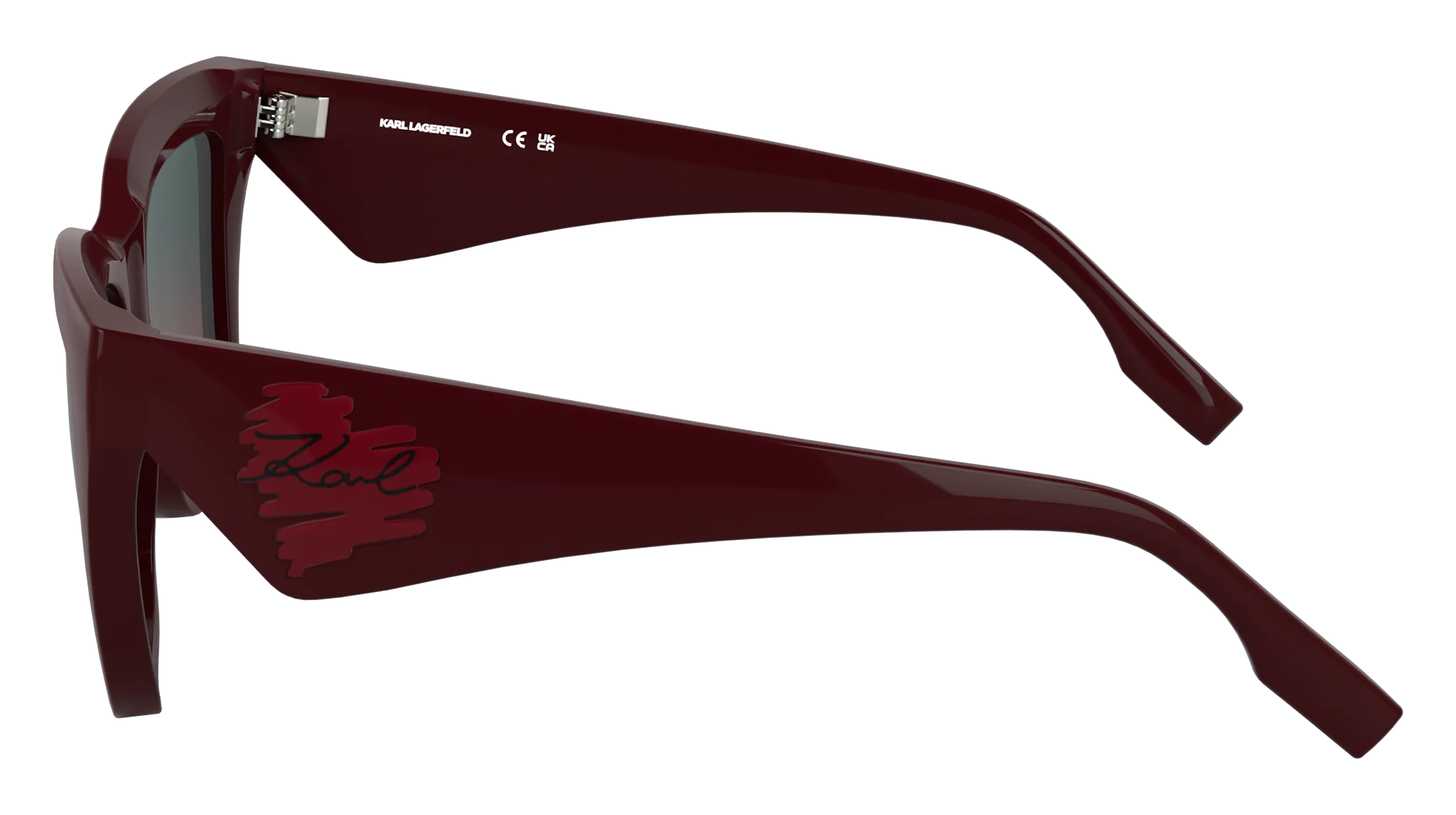 Karl Lagerfeld KL6184S 601 Occhiali da sole Iniettato Bordeaux Squadrata Normale - immagine 3