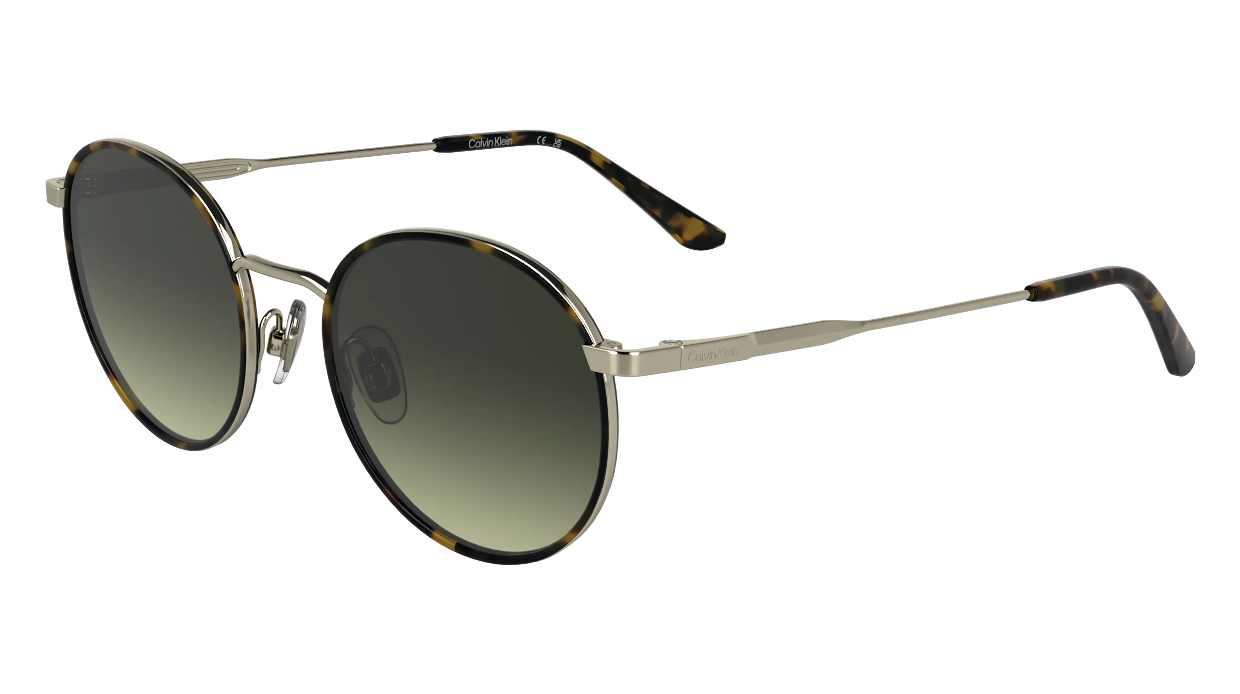 Calvin Klein CK25101S 235 Occhiali da sole Metallo Havana Marrone Rotonda Normale - immagine 1