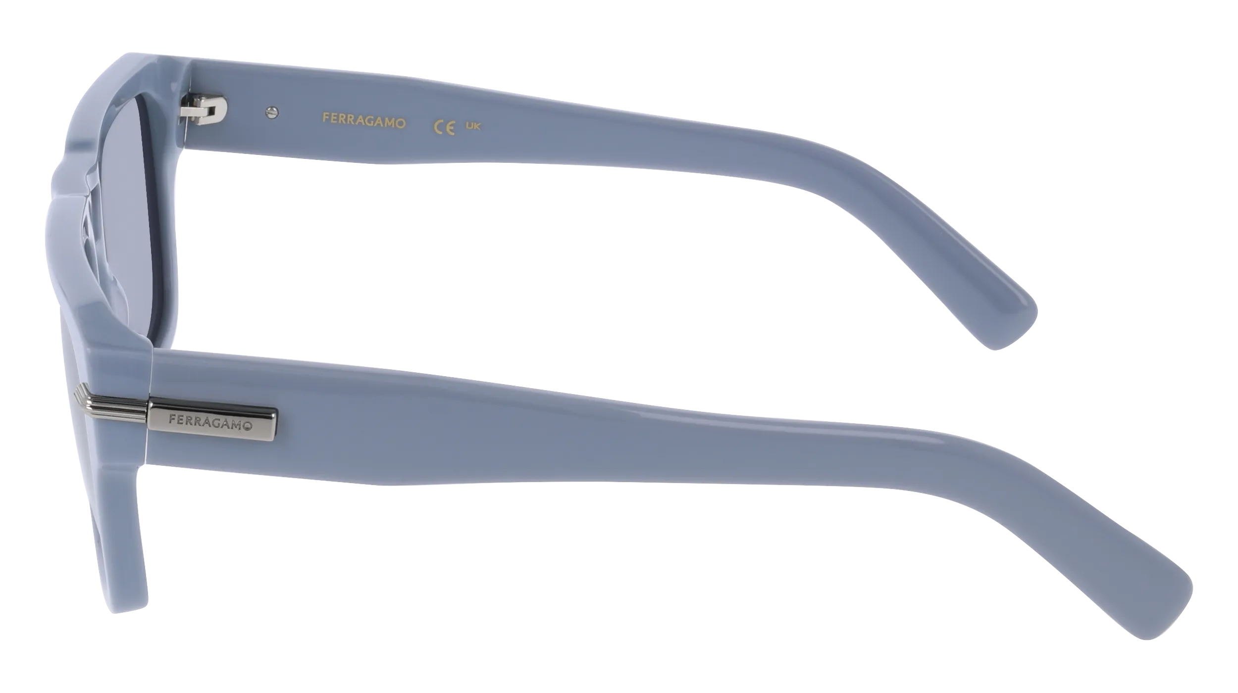 Ferragamo SF2070S 452 Occhiali da sole Acetato Azzurro Grigio Squadrata Normale - immagine 3