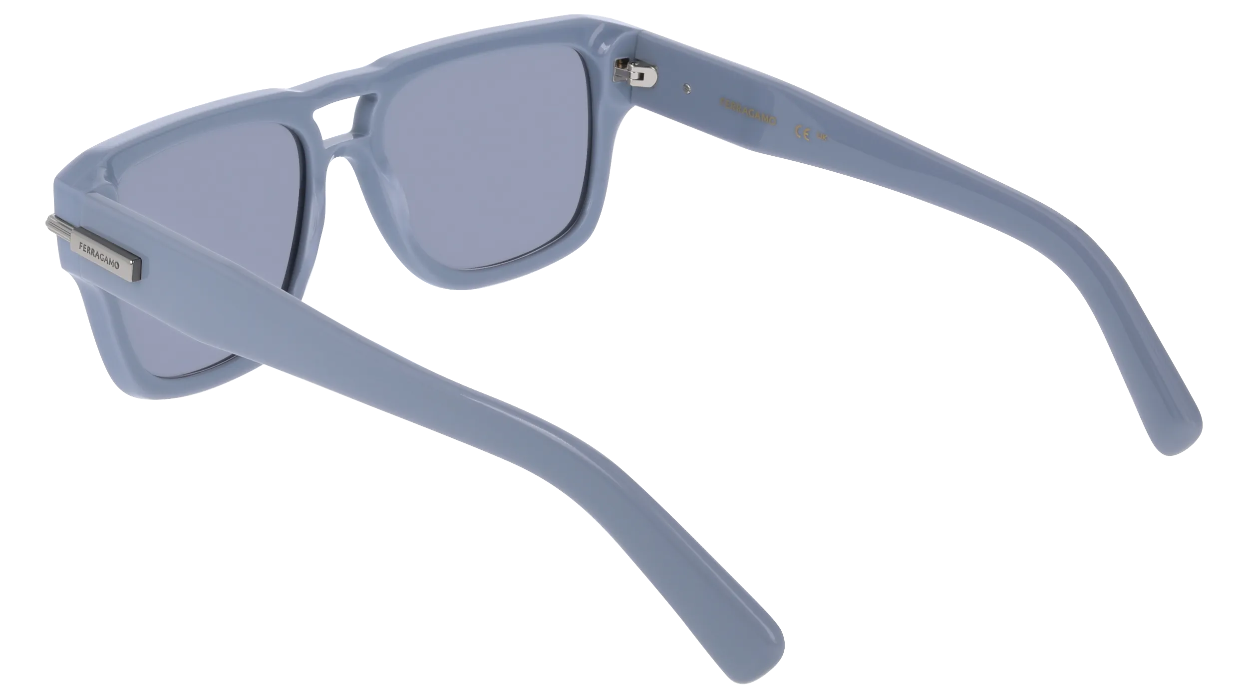 Ferragamo SF2070S 452 Occhiali da sole Acetato Azzurro Grigio Squadrata Normale - immagine 4