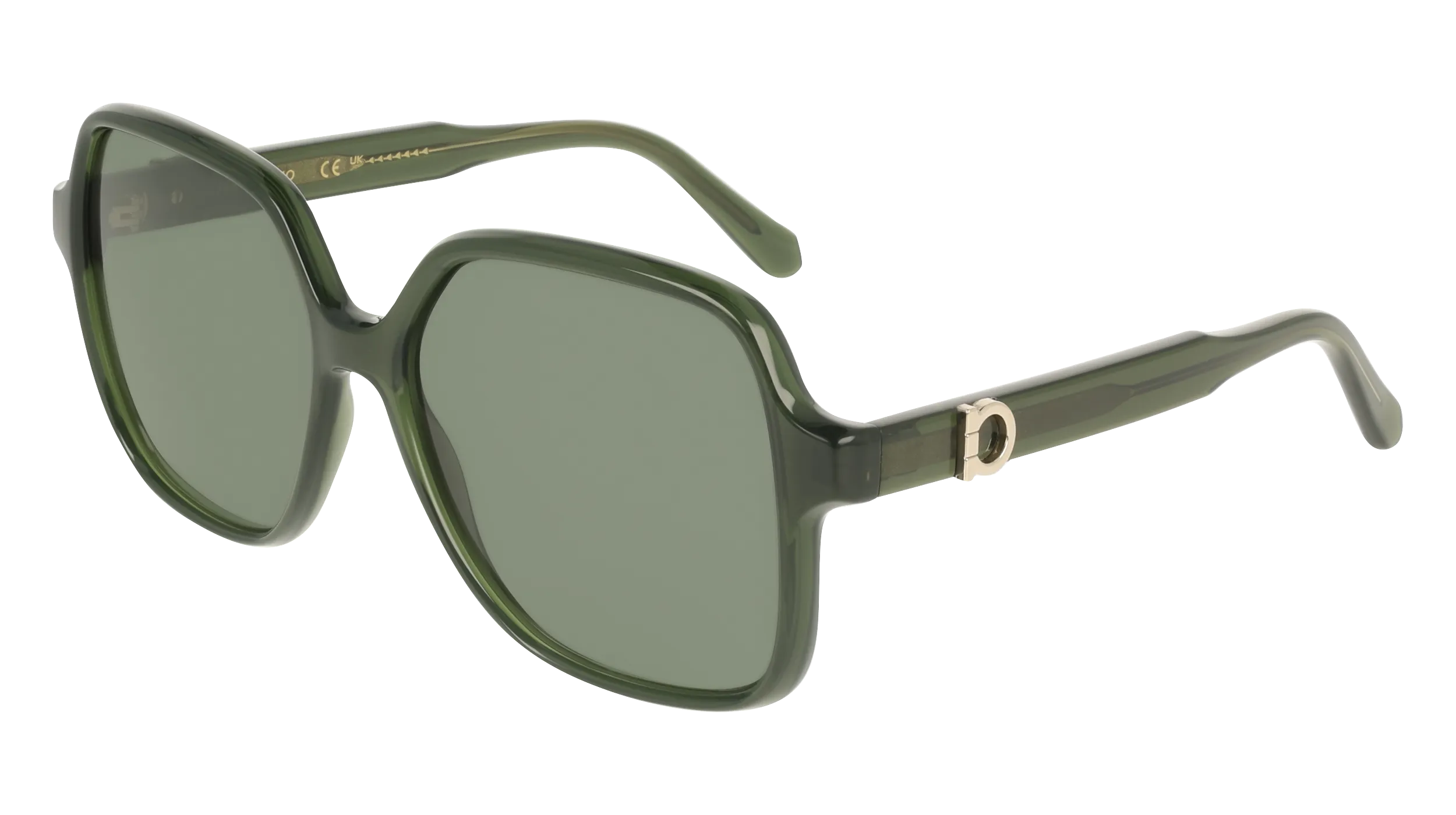 Ferragamo SF2069SE 317 Occhiali da sole Verde Squadrata Normale - immagine 1