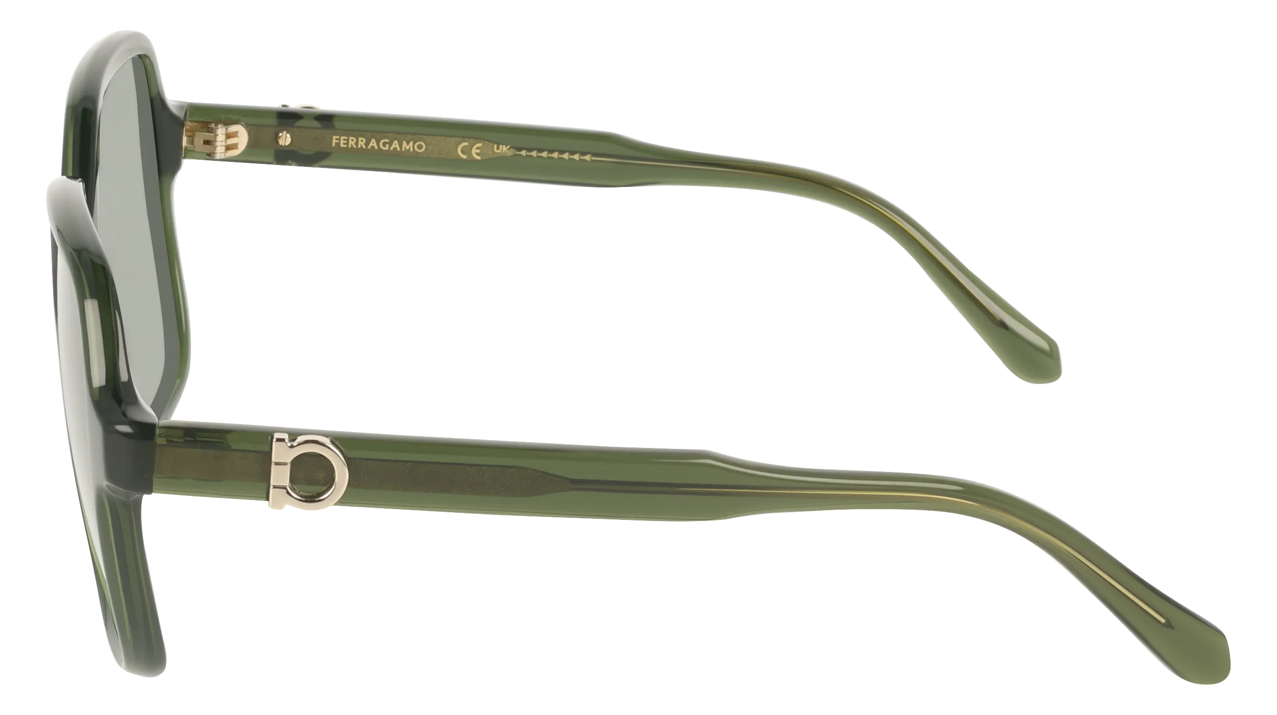 Ferragamo SF2069SE 317 Occhiali da sole Verde Squadrata Normale - immagine 3