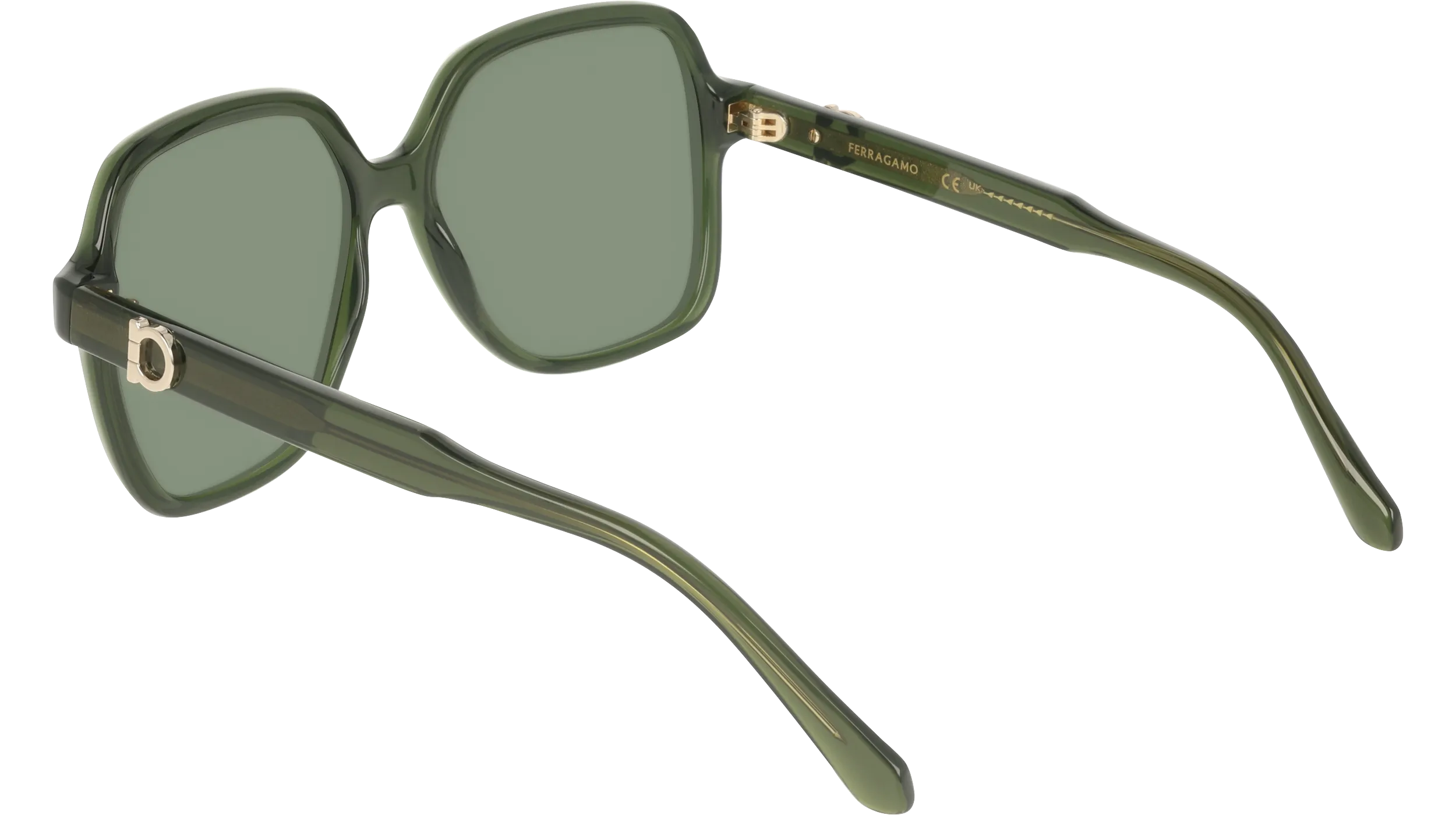 Ferragamo SF2069SE 317 Occhiali da sole Verde Squadrata Normale - immagine 4
