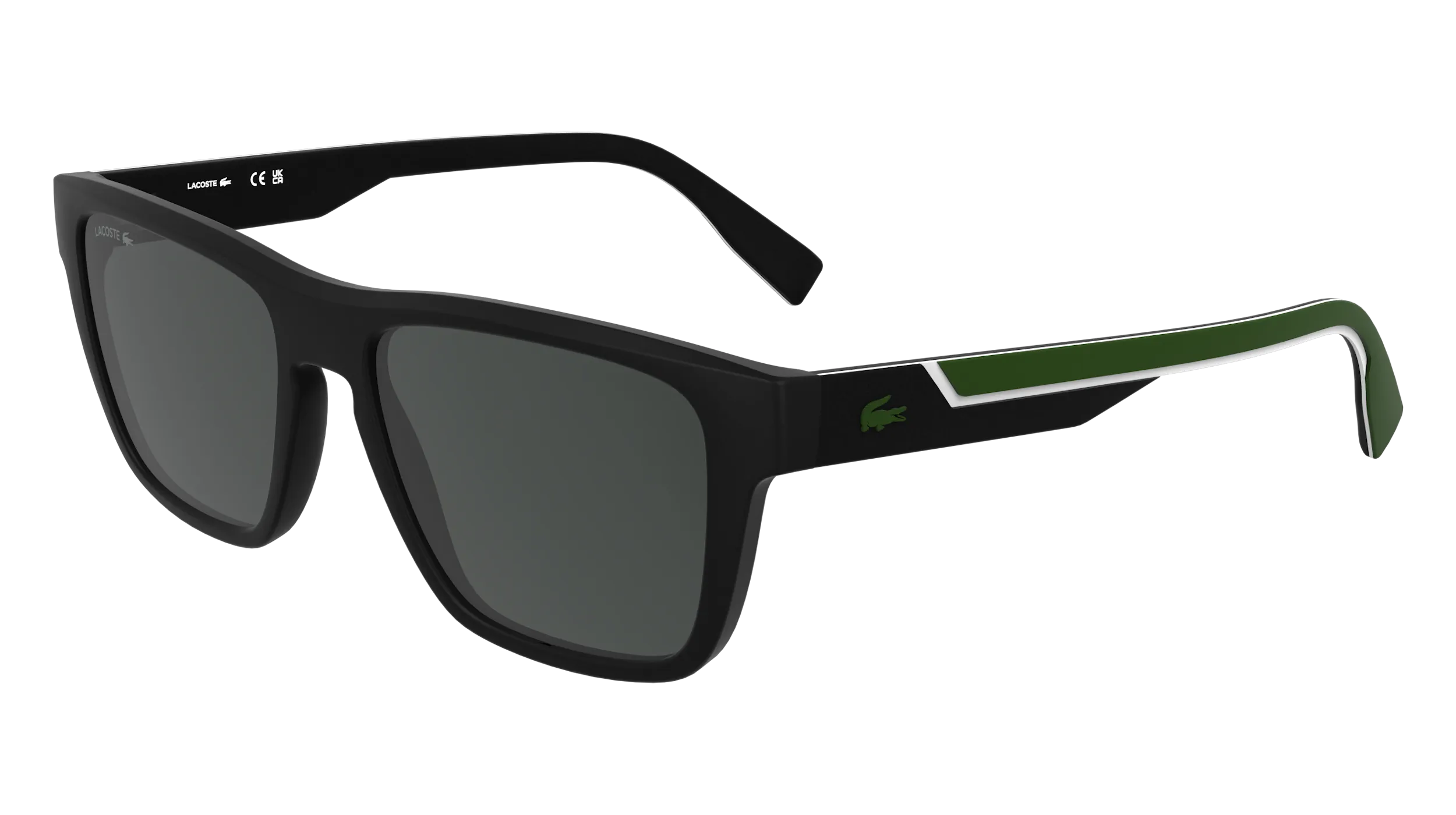 Lacoste L6058S 002 Occhiali da sole Bio-iniettato Nero Grigio Squadrata Normale - immagine 1