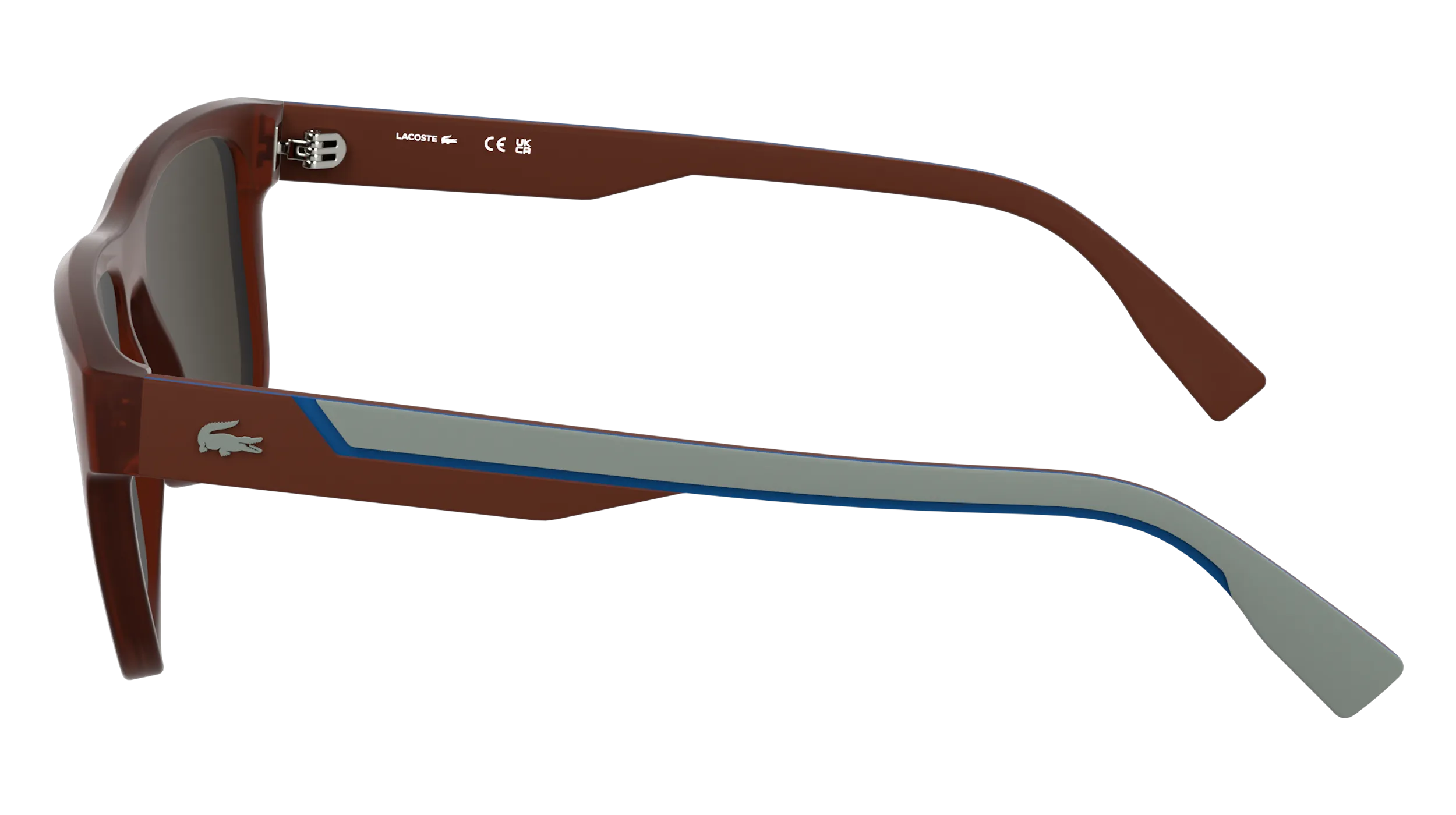Lacoste L6058S 615 Occhiali da sole Bio-iniettato Rosso Marrone Squadrata Normale - immagine 3