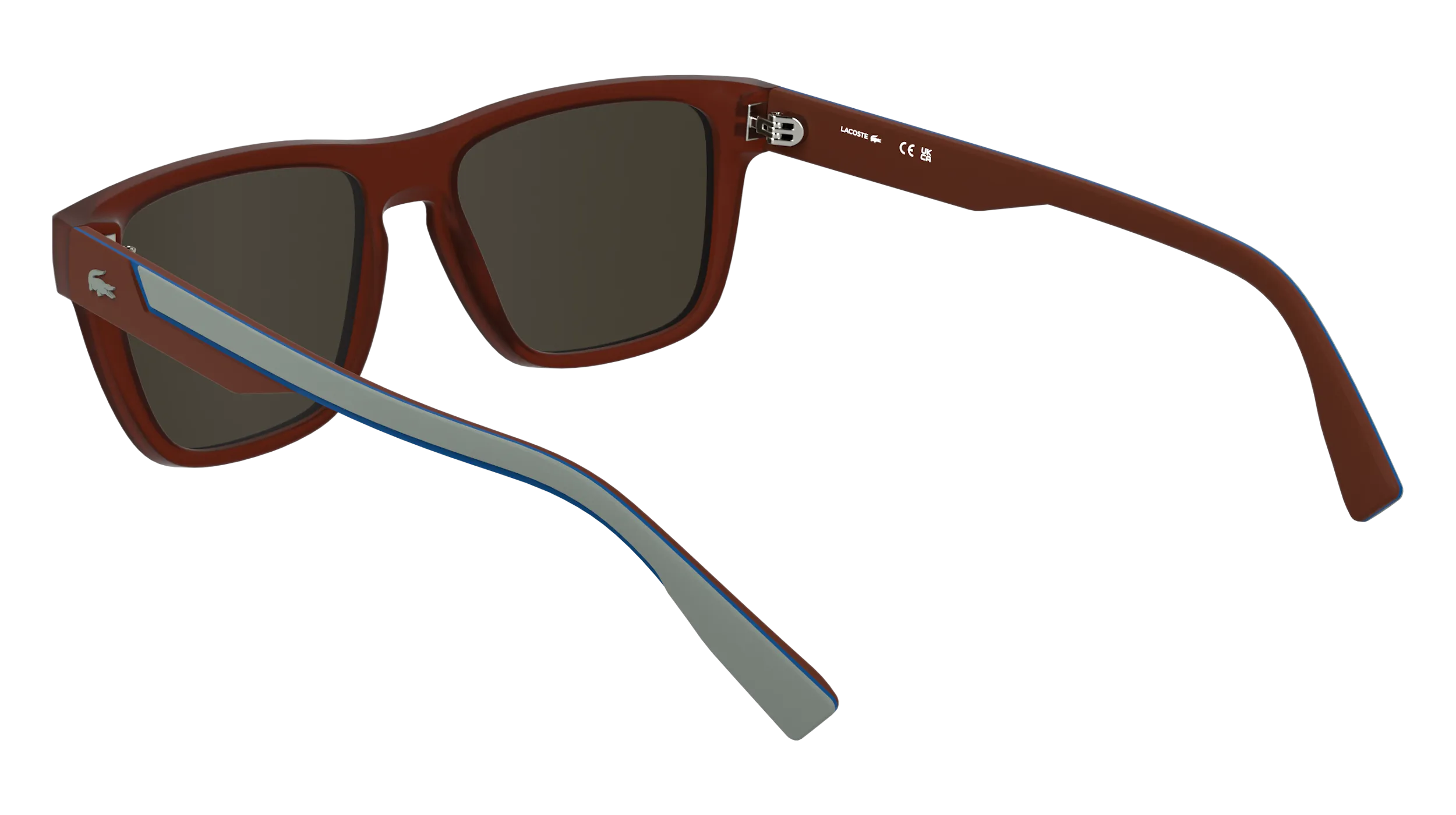Lacoste L6058S 615 Occhiali da sole Bio-iniettato Rosso Marrone Squadrata Normale - immagine 4