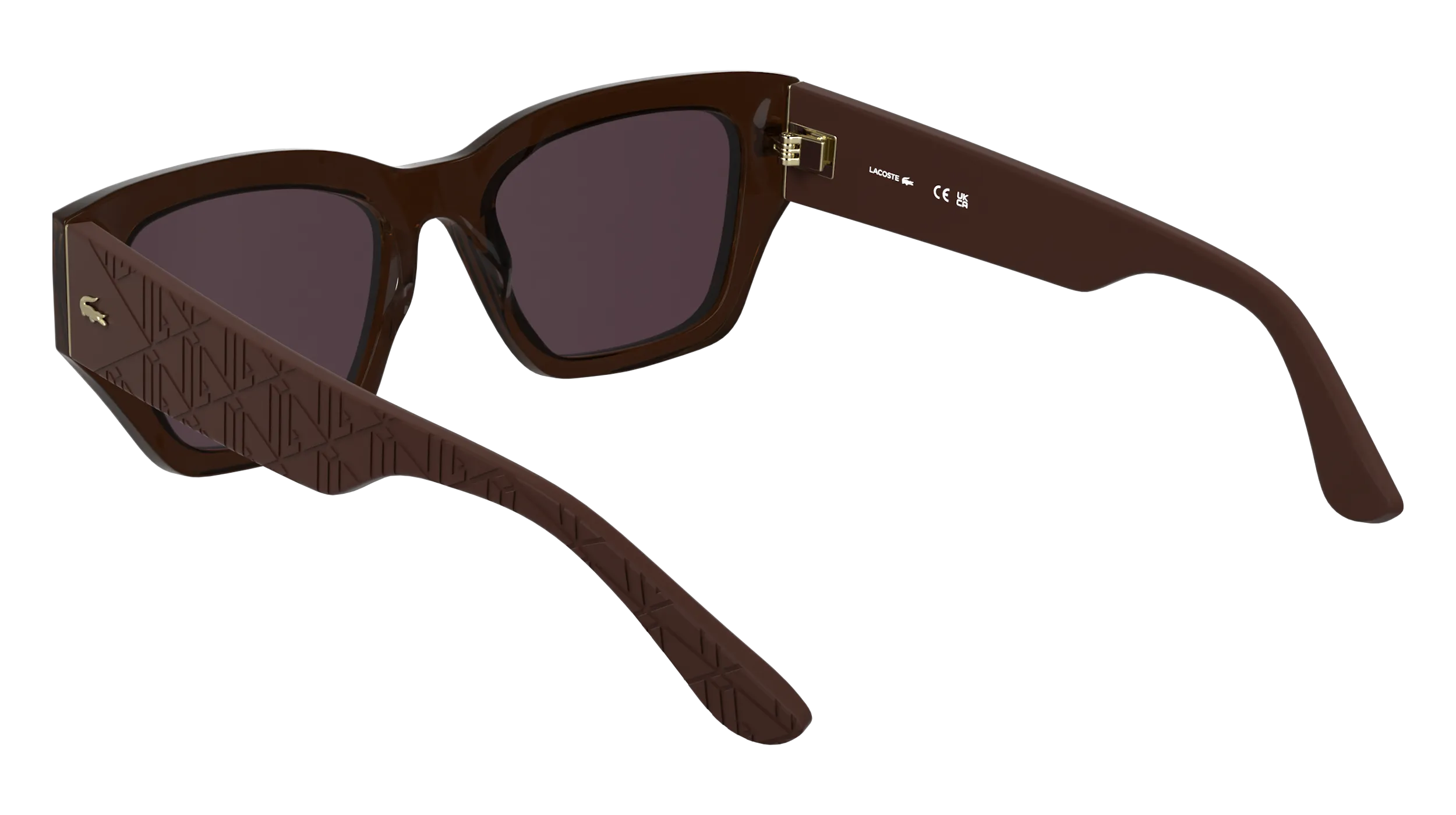 Lacoste L6053S 210 Occhiali da sole Acetato Marrone Rosso Farfalla Normale - immagine 4