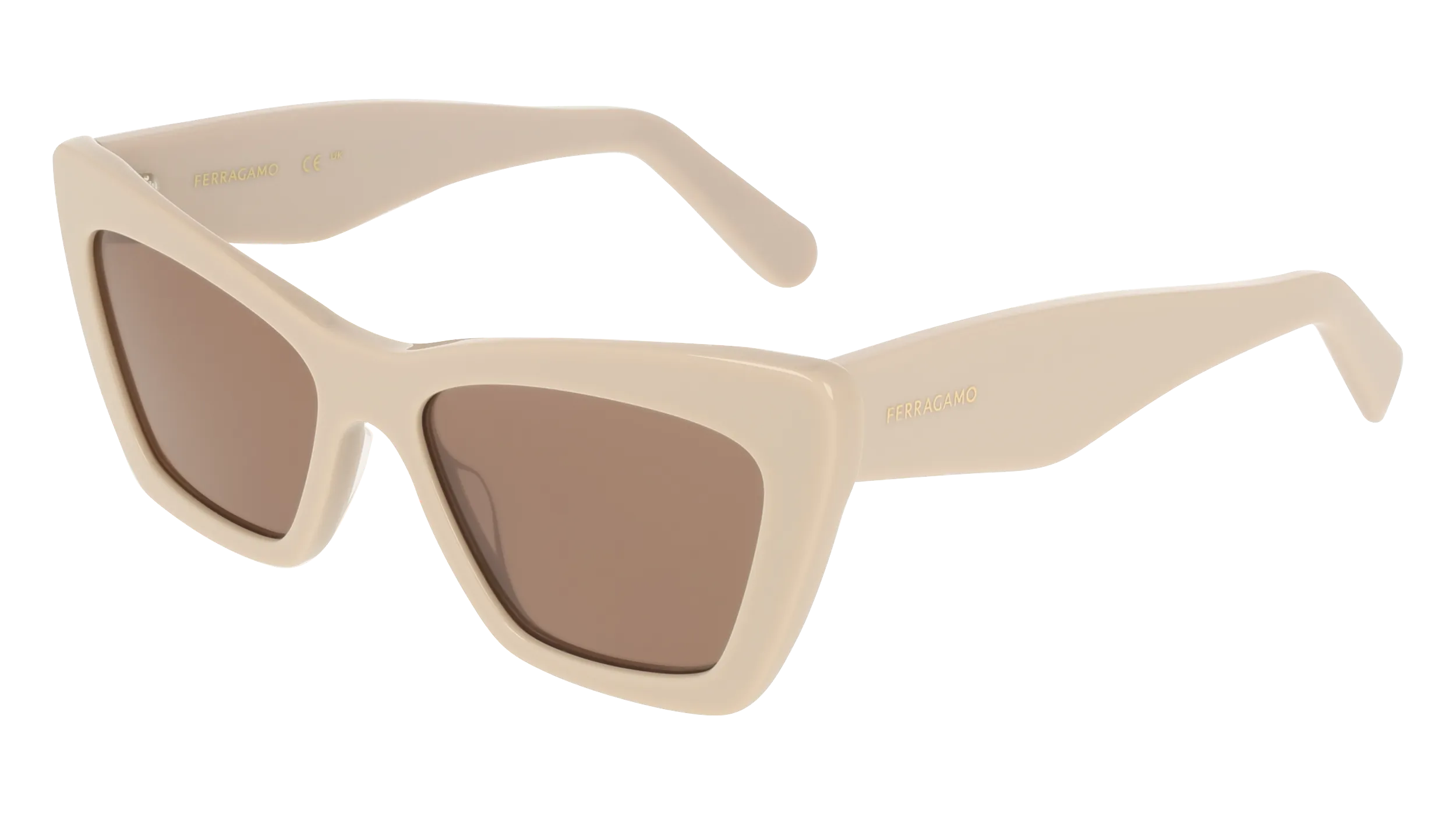 Ferragamo SF929SN 259 Occhiali da sole Acetato Beige Marrone Farfalla Normale - immagine 1