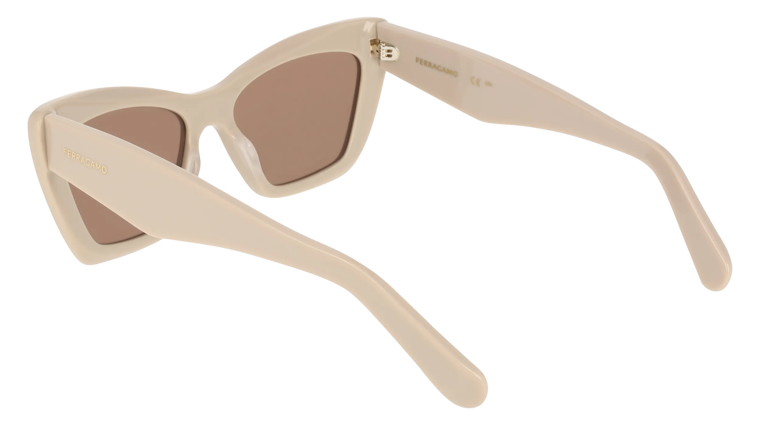 Ferragamo SF929SN 259 Occhiali da sole Acetato Beige Marrone Farfalla Normale - immagine 4