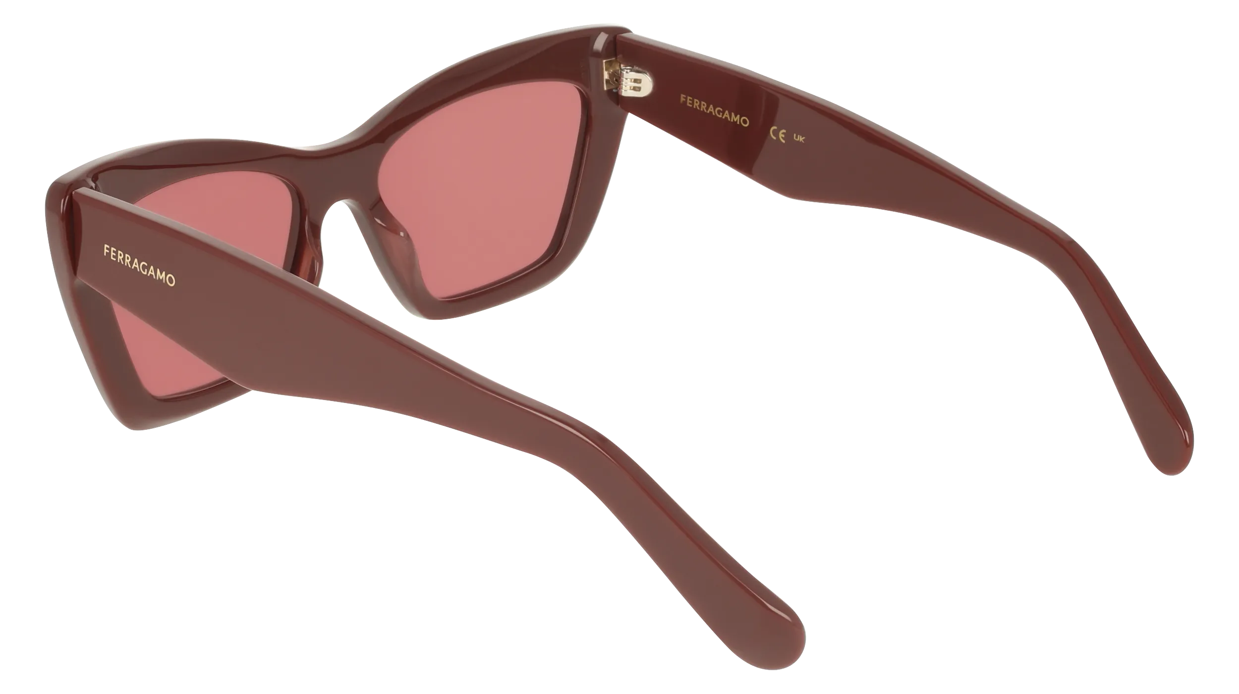 Ferragamo SF929SN 606 Occhiali da sole Acetato Bordeaux Rosso Farfalla Normale - immagine 4