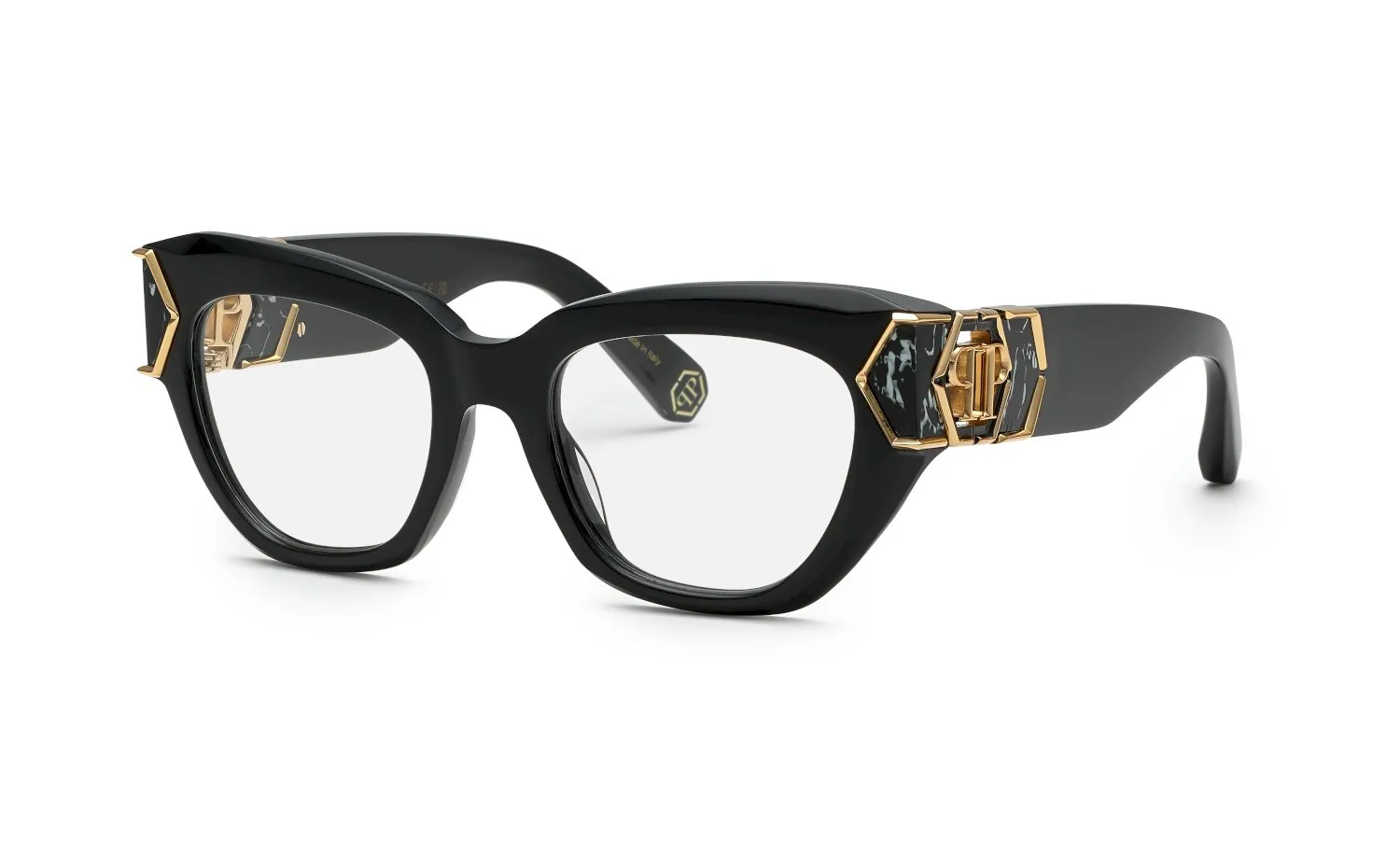 Philipp Plein VPP140M PLEIN HERA 869 Montature da vista Acetato Nero Farfalla - immagine 1