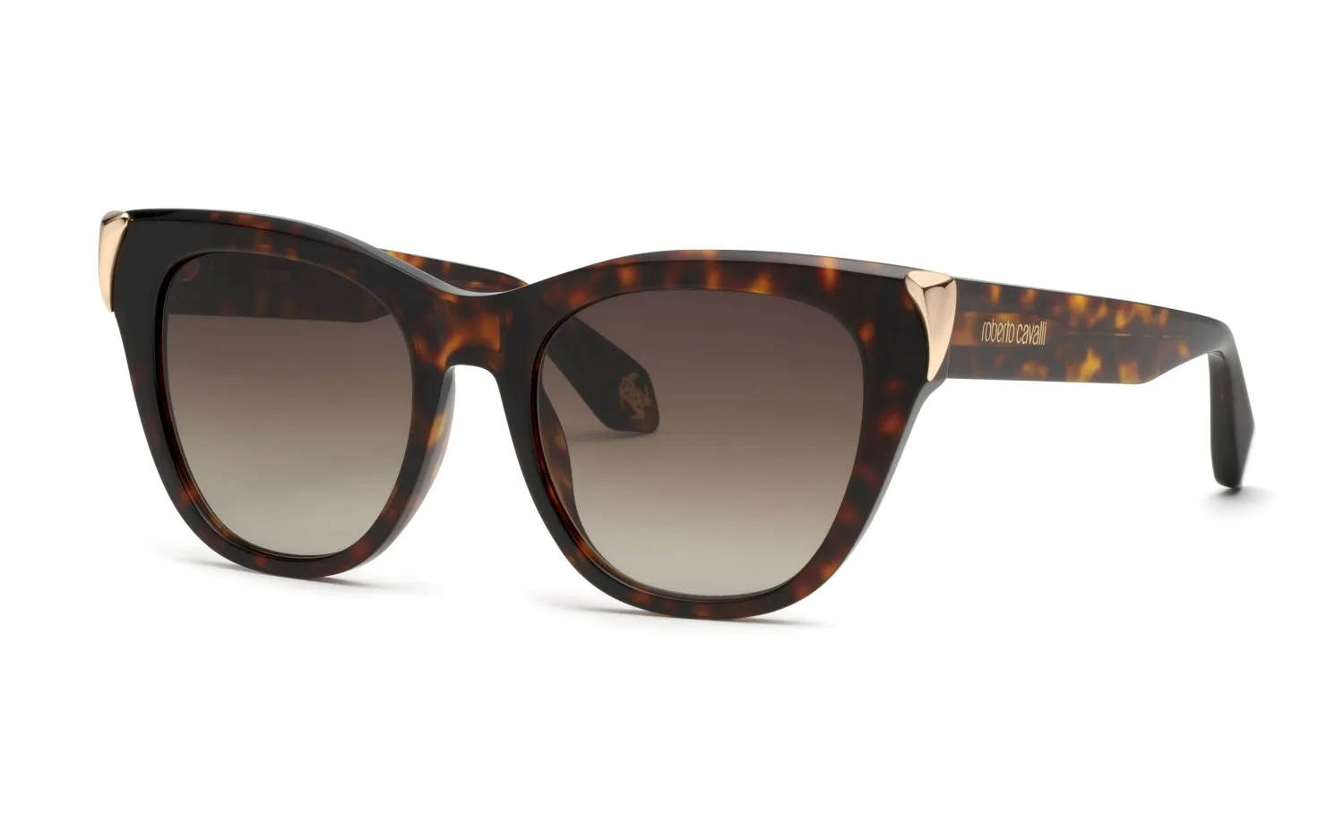 Roberto Cavalli SRC095M 743 Occhiali da sole Acetato Havana Marrone Farfalla Normale Sfumato - immagine 1