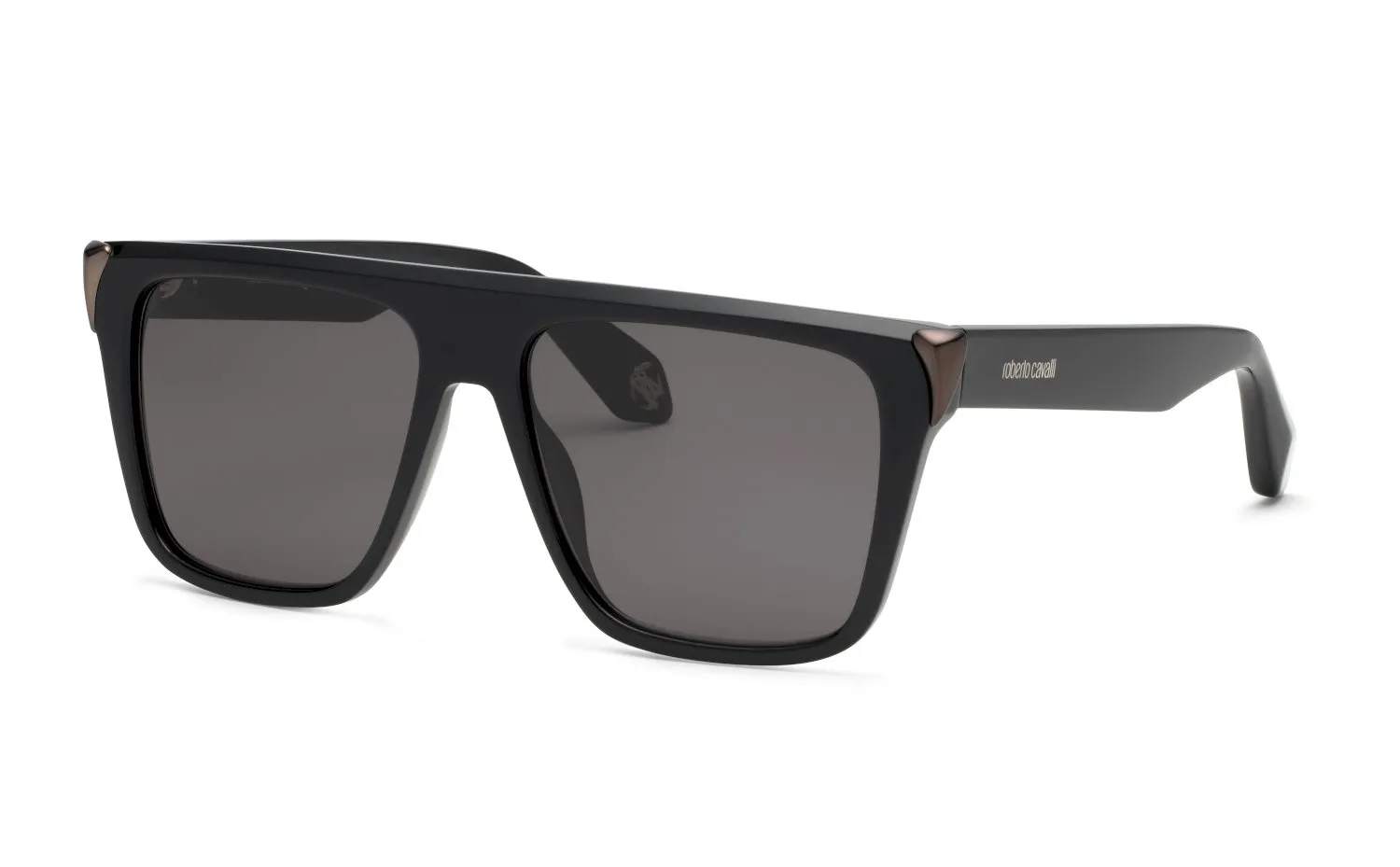 Roberto Cavalli SRC094M 700Y Occhiali da sole Acetato Nero Fumo Squadrata Normale - immagine 1