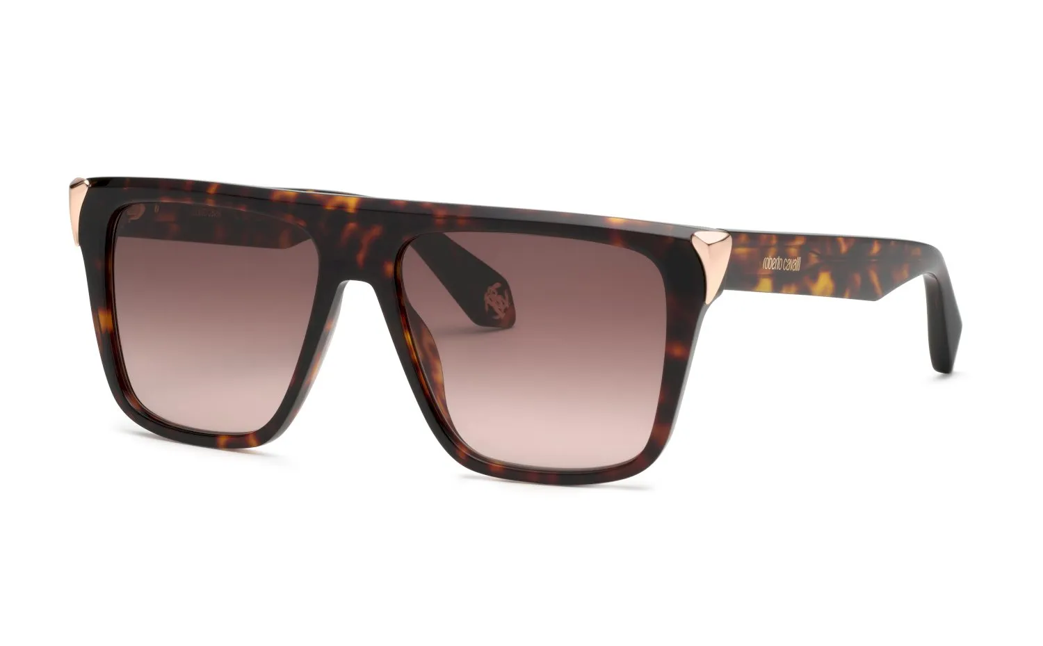 Roberto Cavalli SRC094M 743 Occhiali da sole Acetato Havana Marrone Squadrata Normale Sfumato - immagine 1