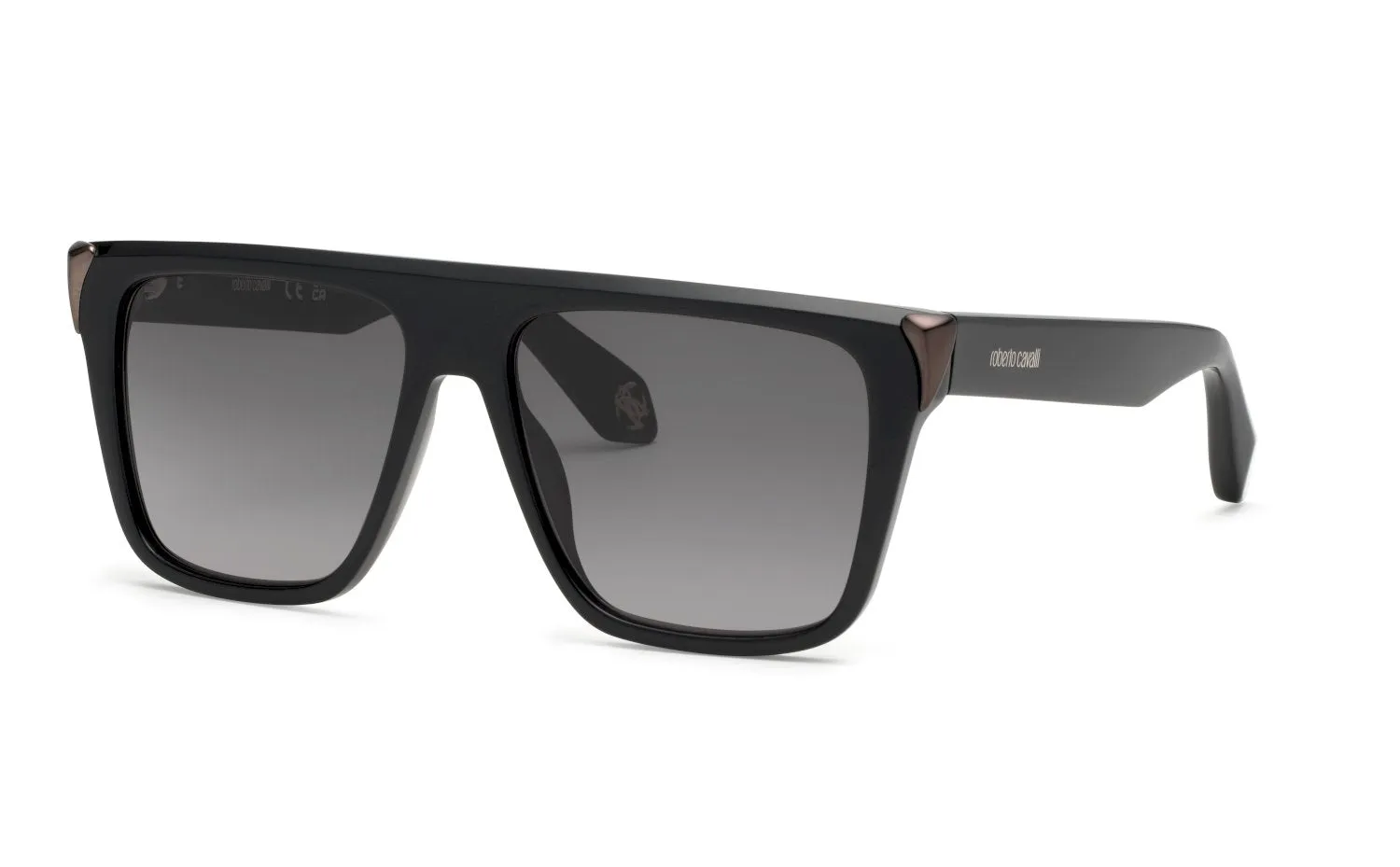 Roberto Cavalli SRC094M 700 Occhiali da sole Acetato Nero Fumo Squadrata Normale Sfumato - immagine 1