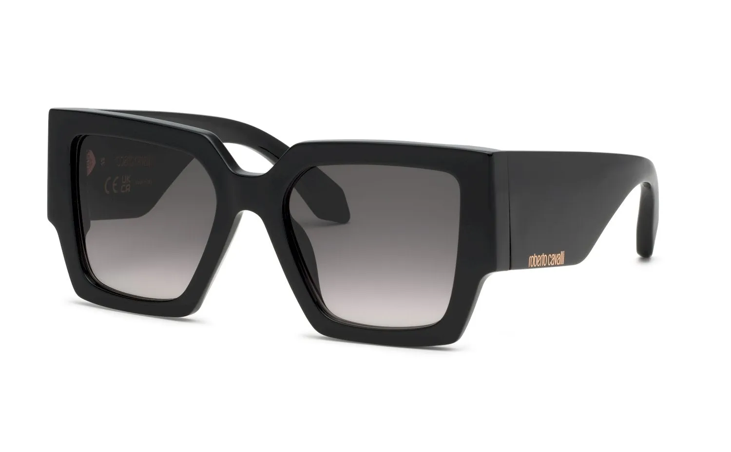 Roberto Cavalli SRC067W 700 Occhiali da sole Acetato Nero Fumo Squadrata Normale Sfumato - immagine 1