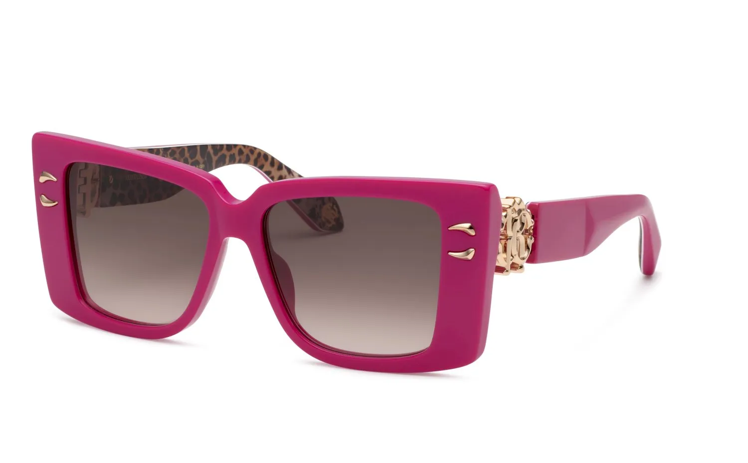 Roberto Cavalli SRC056M 09M3 Occhiali da sole Acetato Viola Marrone Squadrata Normale Sfumato - immagine 1