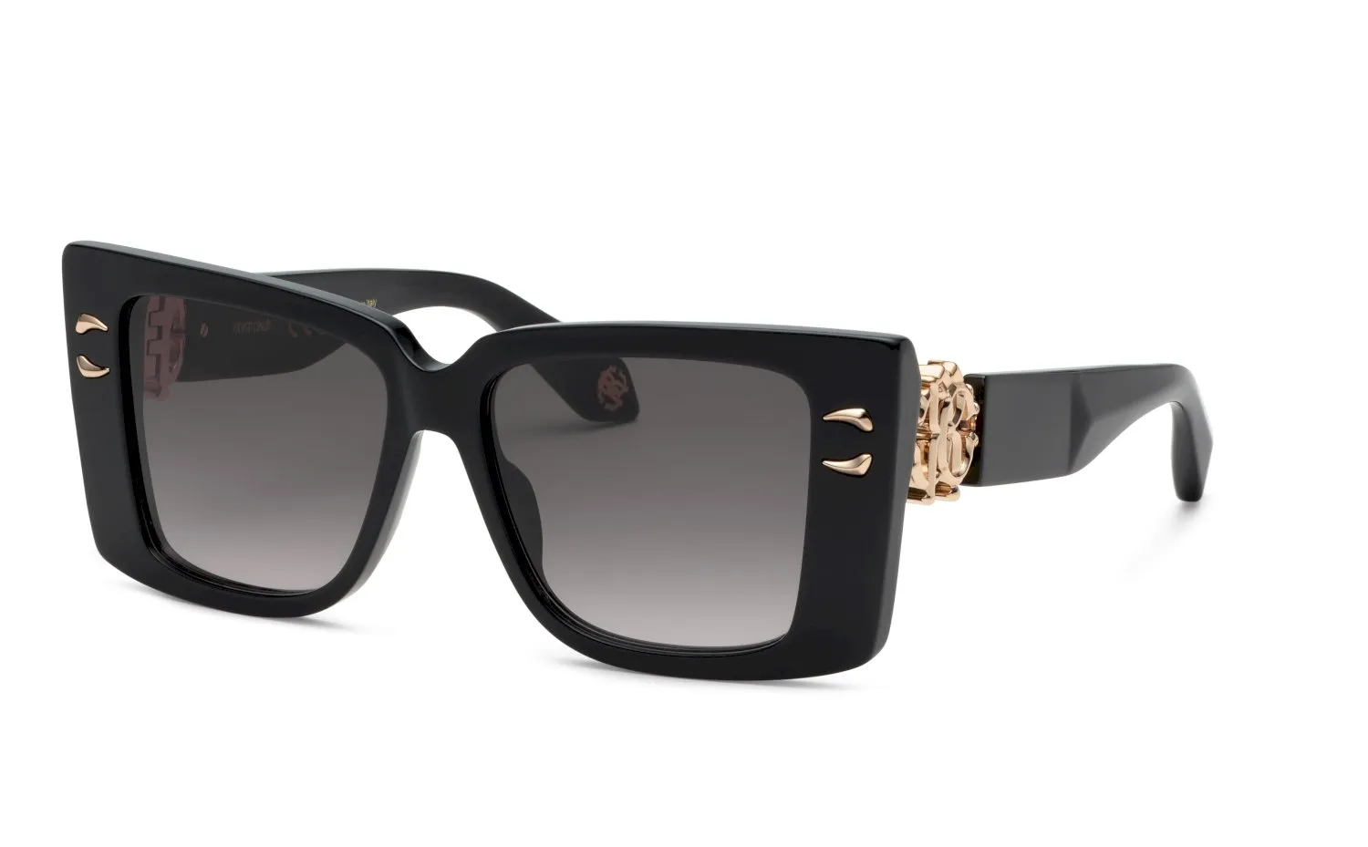 Roberto Cavalli SRC056M 700 Occhiali da sole Acetato Nero Fumo Squadrata Normale Sfumato - immagine 1