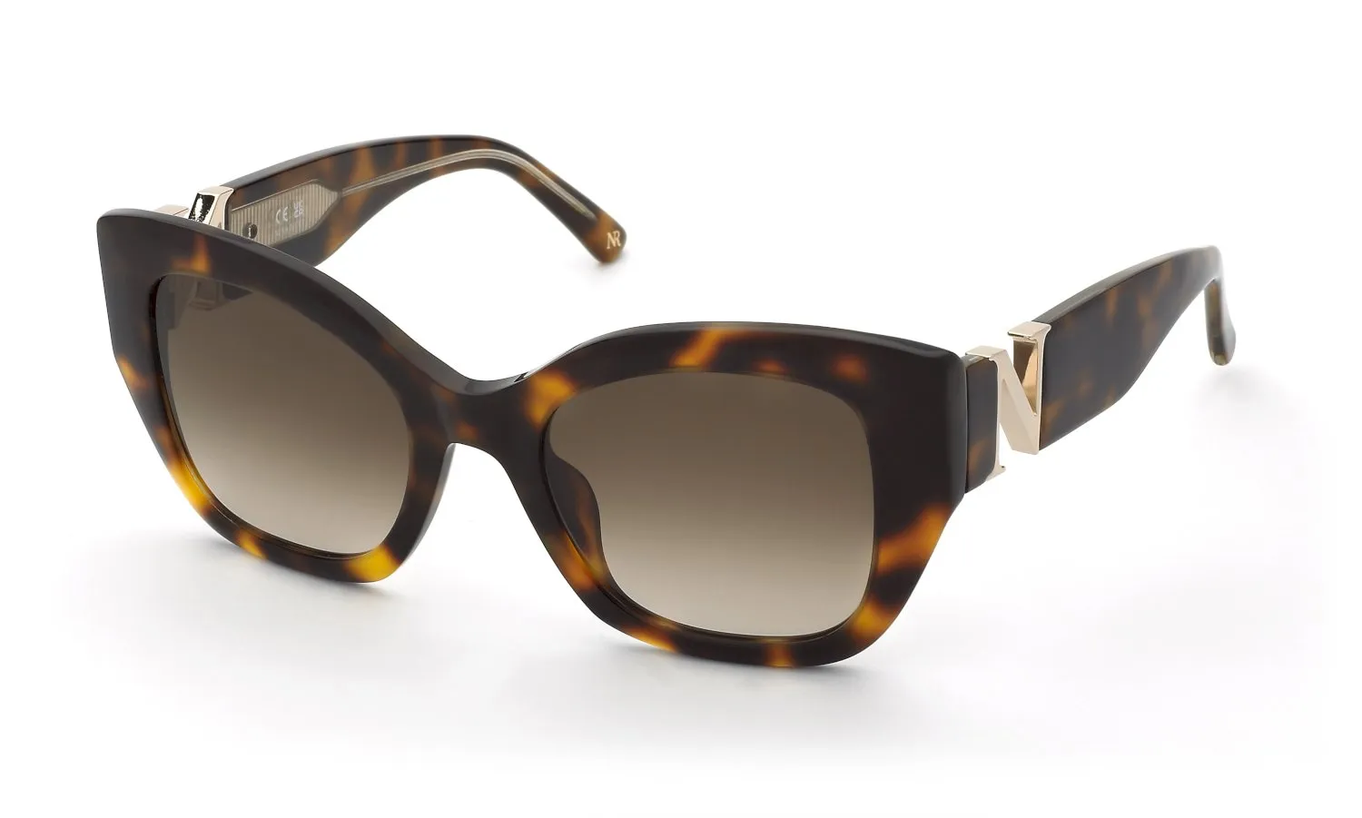 Nina Ricci SNR377V 752 Occhiali da sole Acetato Havana Marrone Squadrata Normale Sfumato - immagine 1